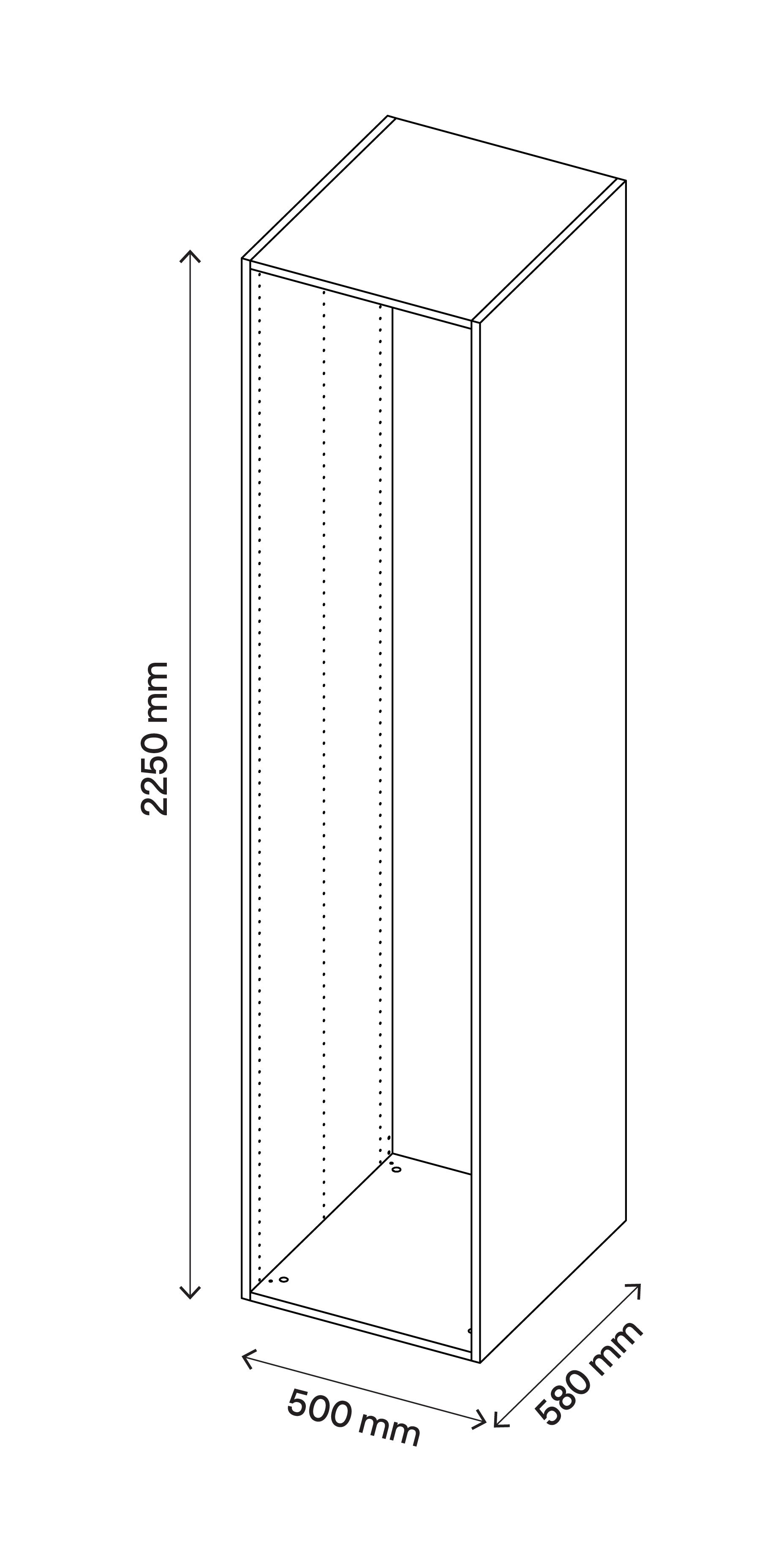 GoodHome Atomia Grey oak effect Modular furniture cabinet, (H)2250mm (W)500mm (D)580mm