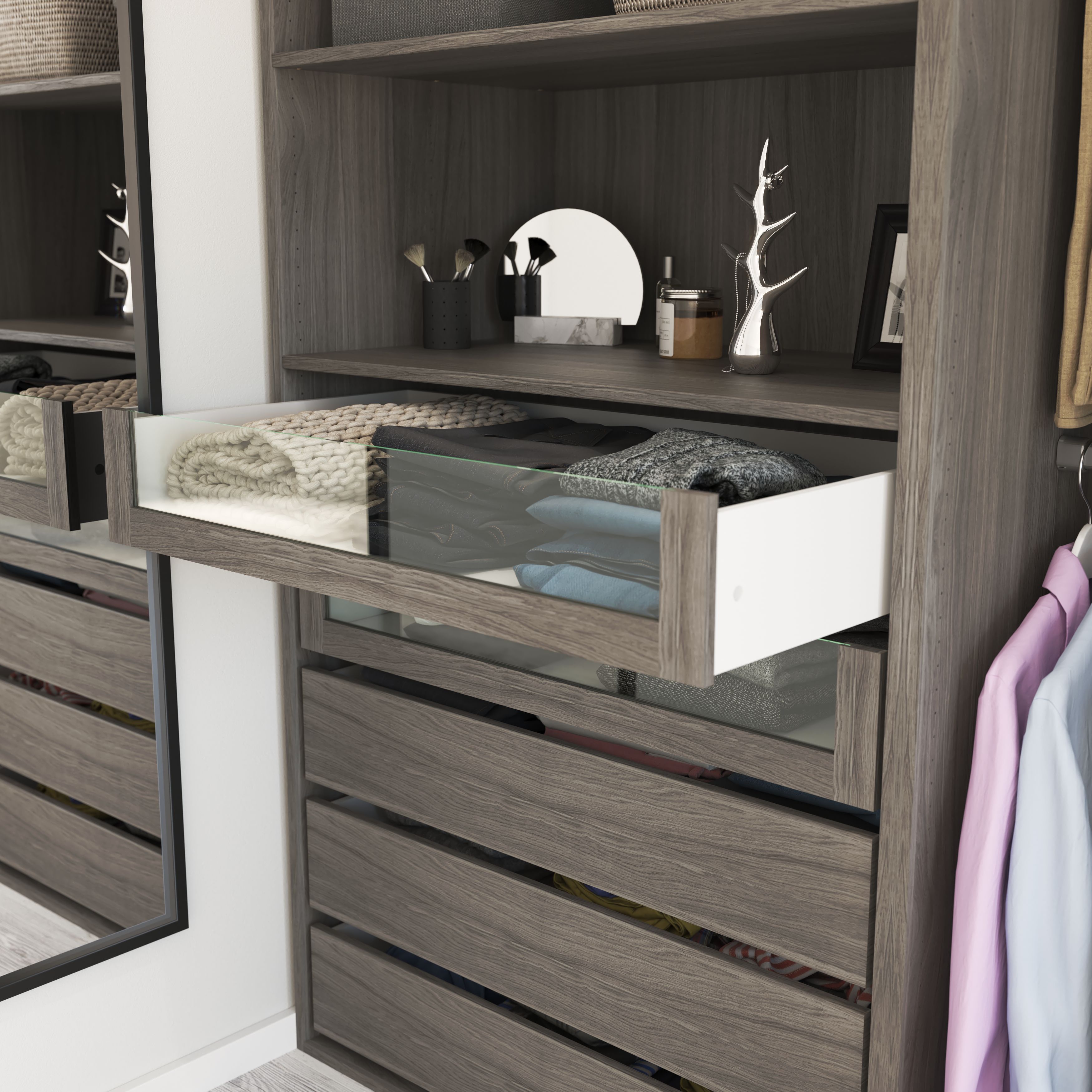 GoodHome Atomia Grey oak effect Shaker Internal Drawer (H)170mm (W)937mm (D)500mm