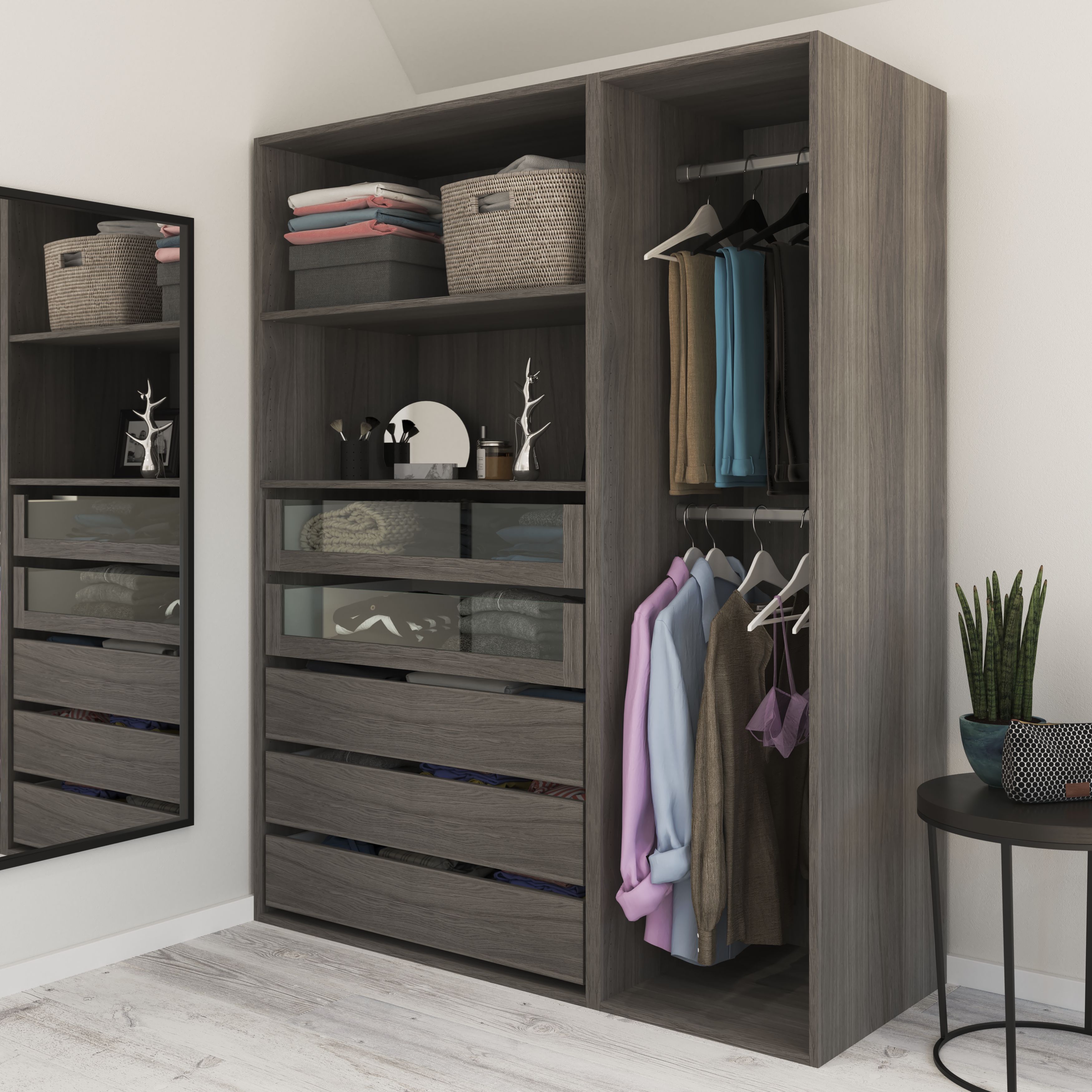 GoodHome Atomia Grey oak effect Slab Internal Drawer (H)170mm (W)937mm (D)500mm