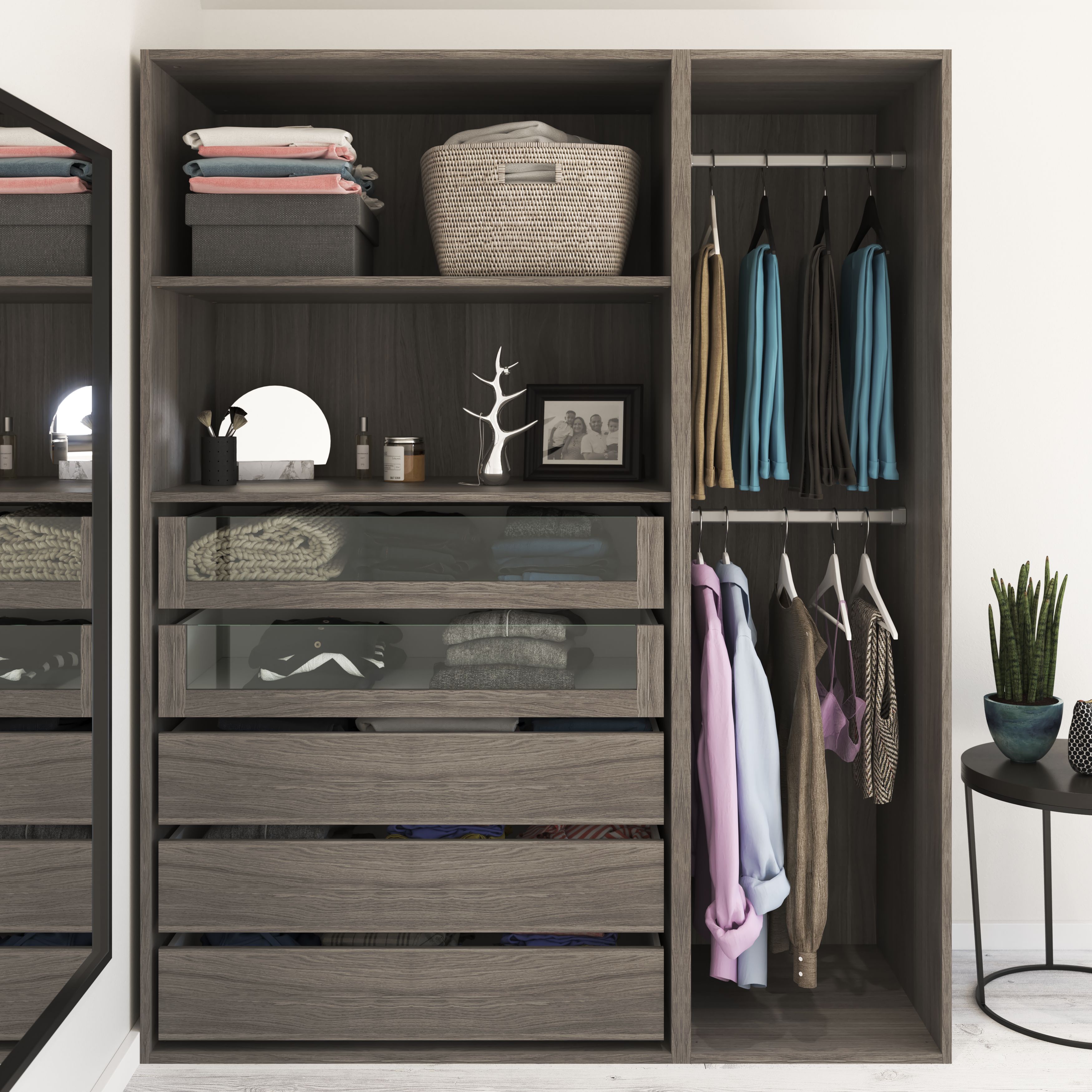 GoodHome Atomia Grey oak effect Slab Internal Drawer (H)170mm (W)937mm (D)500mm