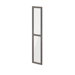 GoodHome Atomia Grey oak effect Transparent Non-mirrored Modular furniture door, (H) 1872mm (W) 372mm