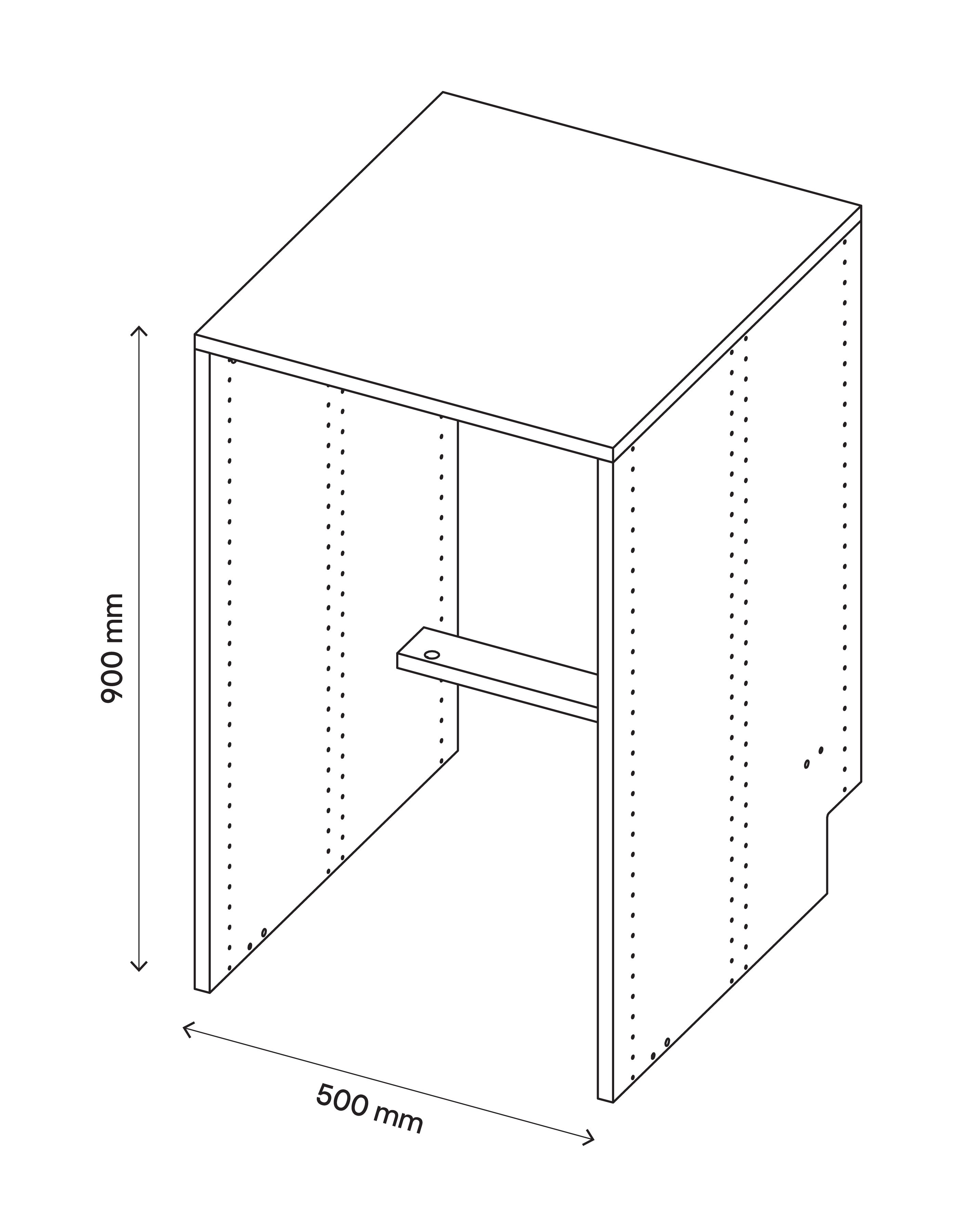 GoodHome Atomia Matt Grey oak effect Divider, (H)807mm (W)500mm (D)562mm