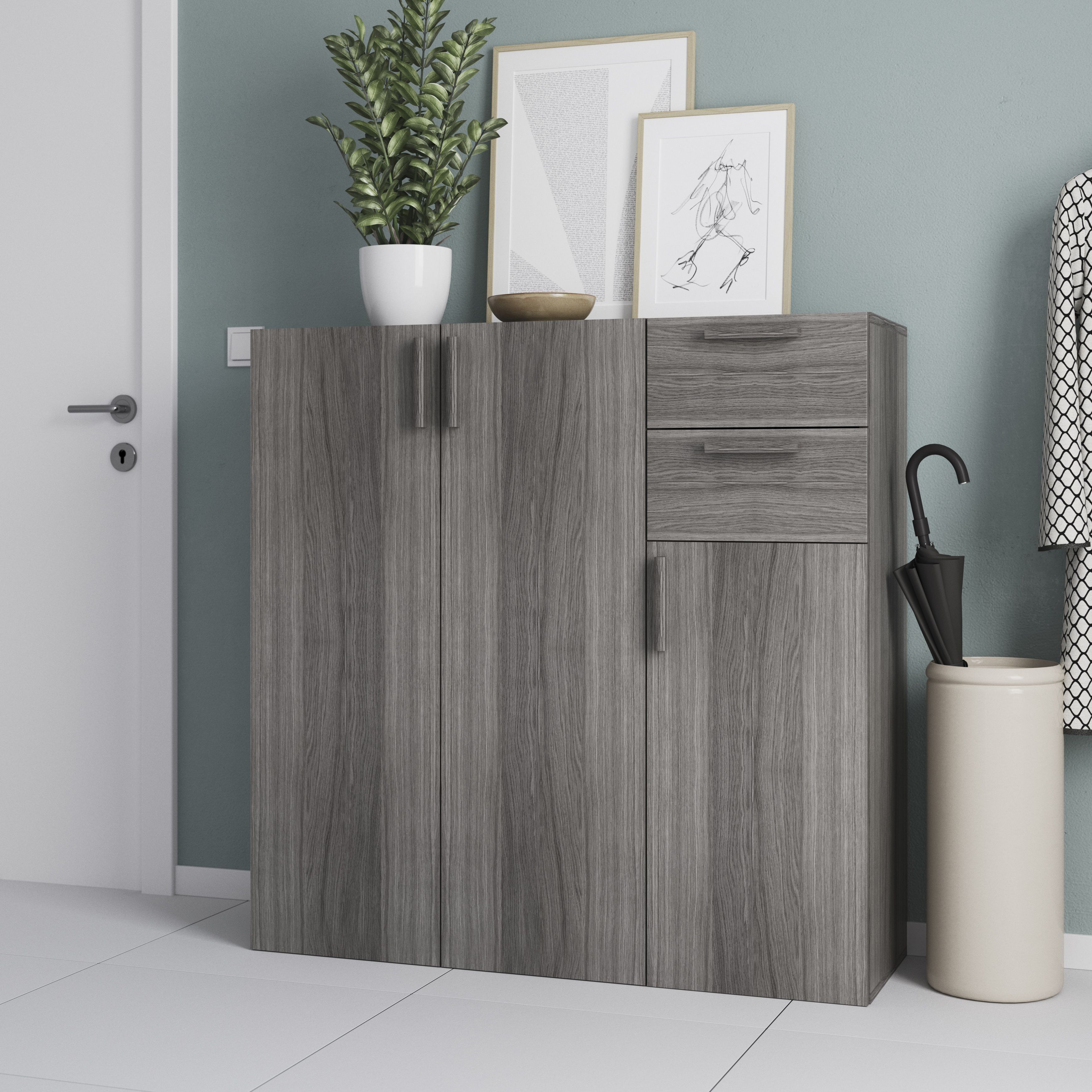 GoodHome Atomia Matt Grey oak effect Doors & drawers Handle (L)15.5cm