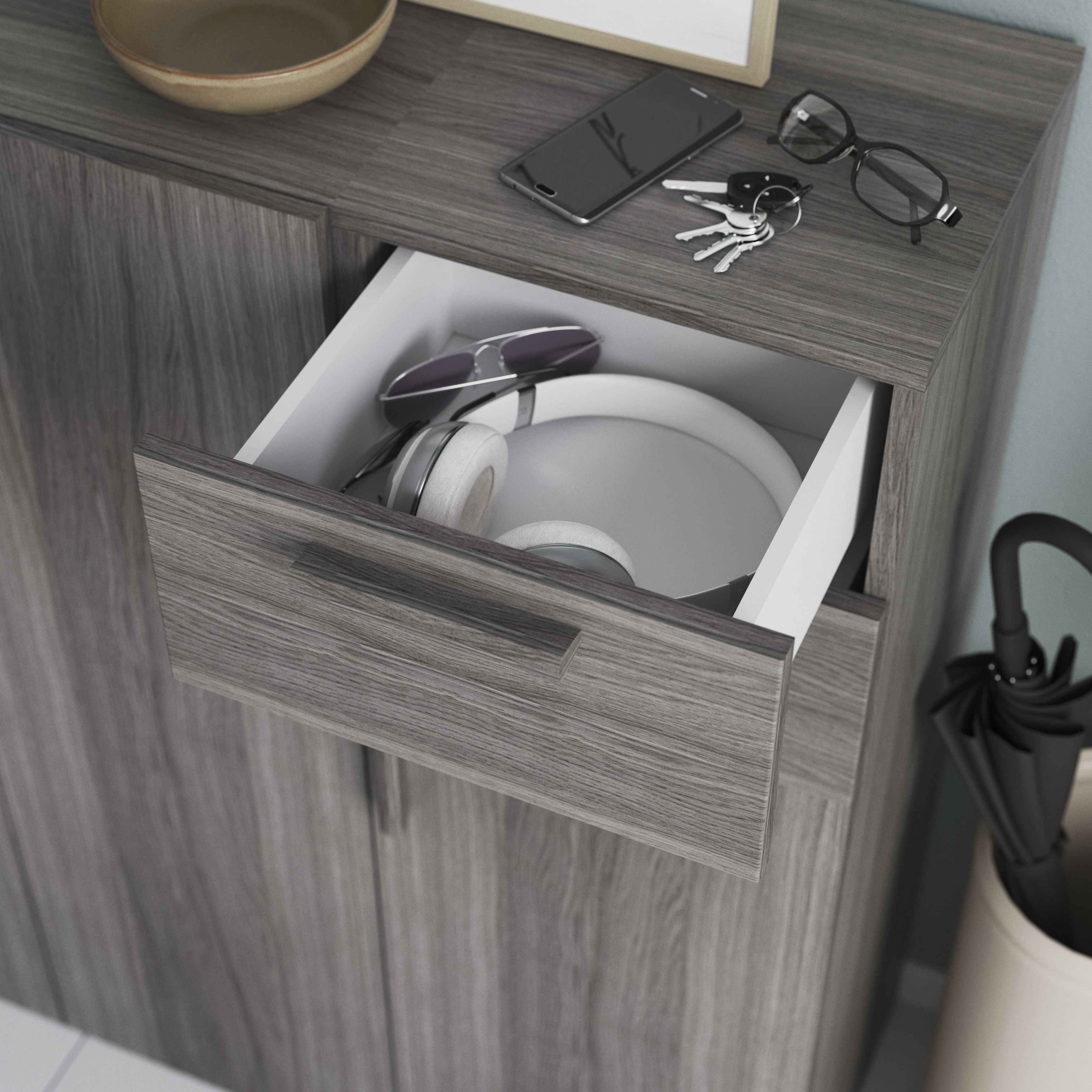 GoodHome Atomia Matt Grey oak effect Doors & drawers Handle (L)15.5cm