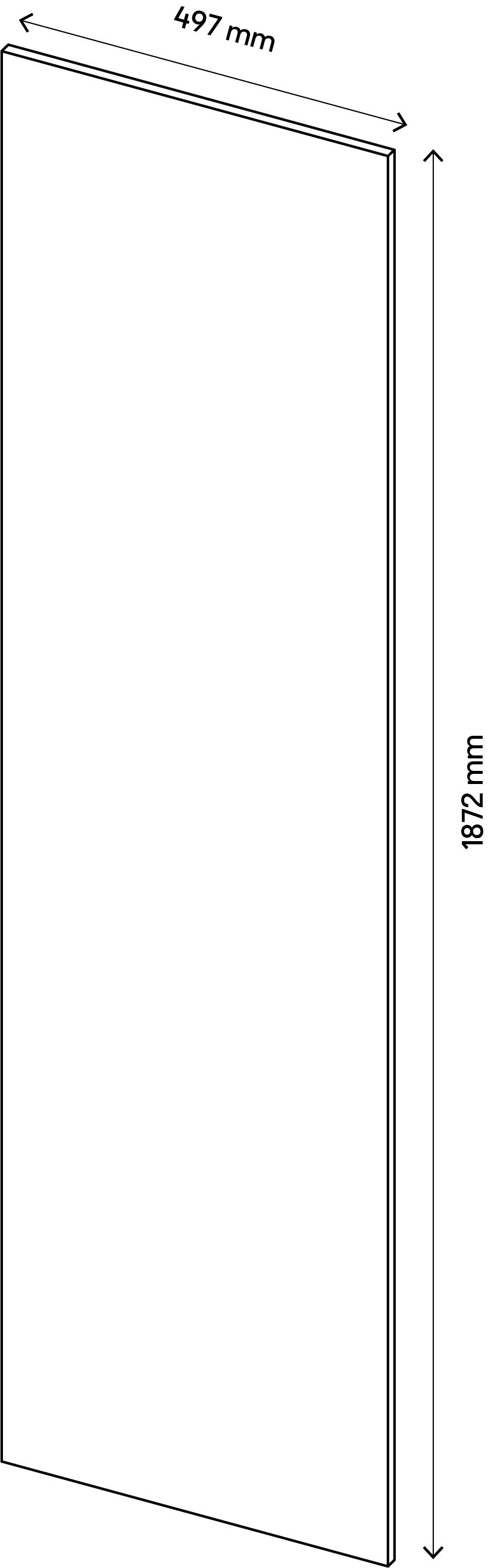 GoodHome Atomia Matt Grey oak effect Grey oak Non-mirrored Modular furniture door, (H) 1872mm (W) 497mm
