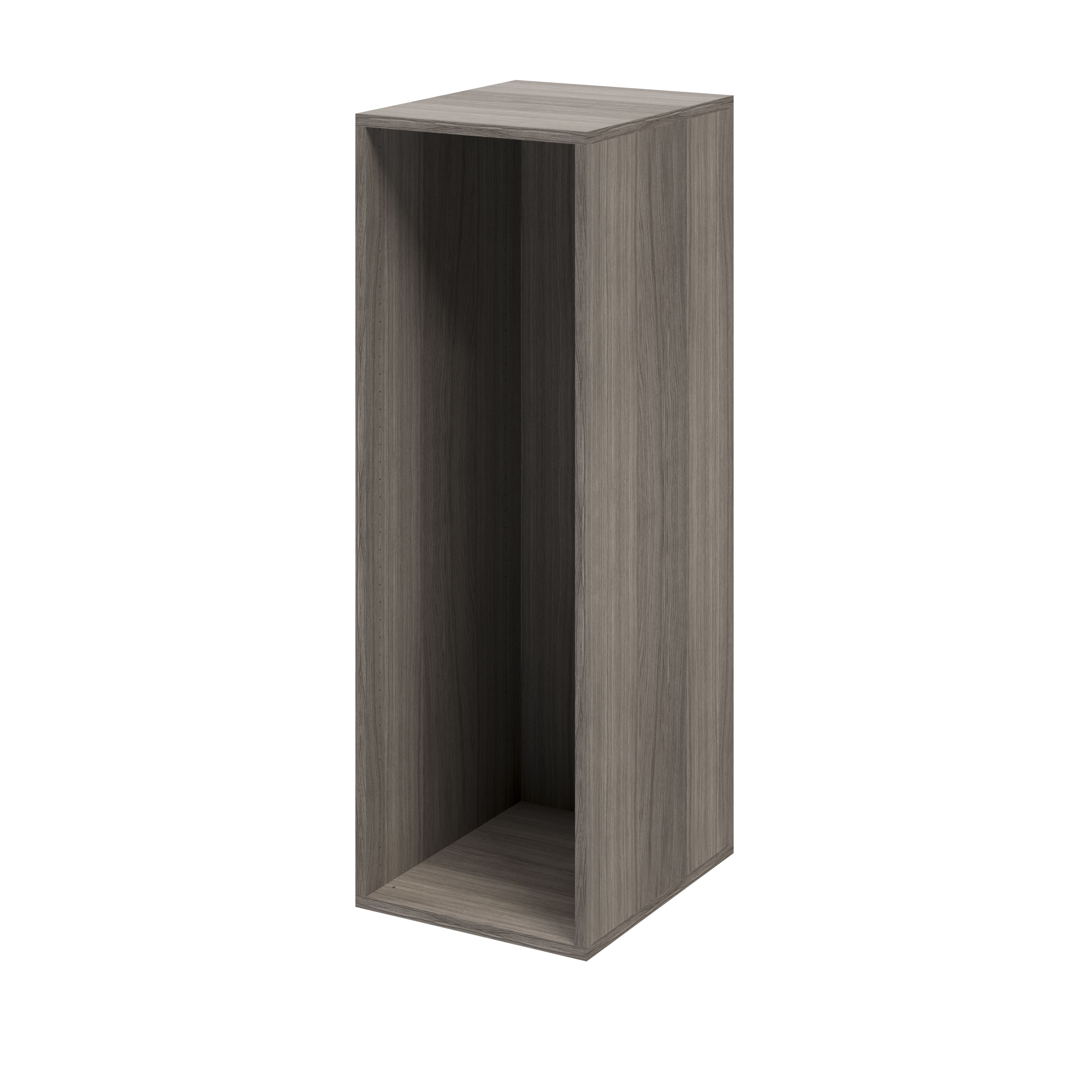 GoodHome Atomia Matt Grey oak effect Modular furniture cabinet, (H)1125mm (W)375mm (D)450mm