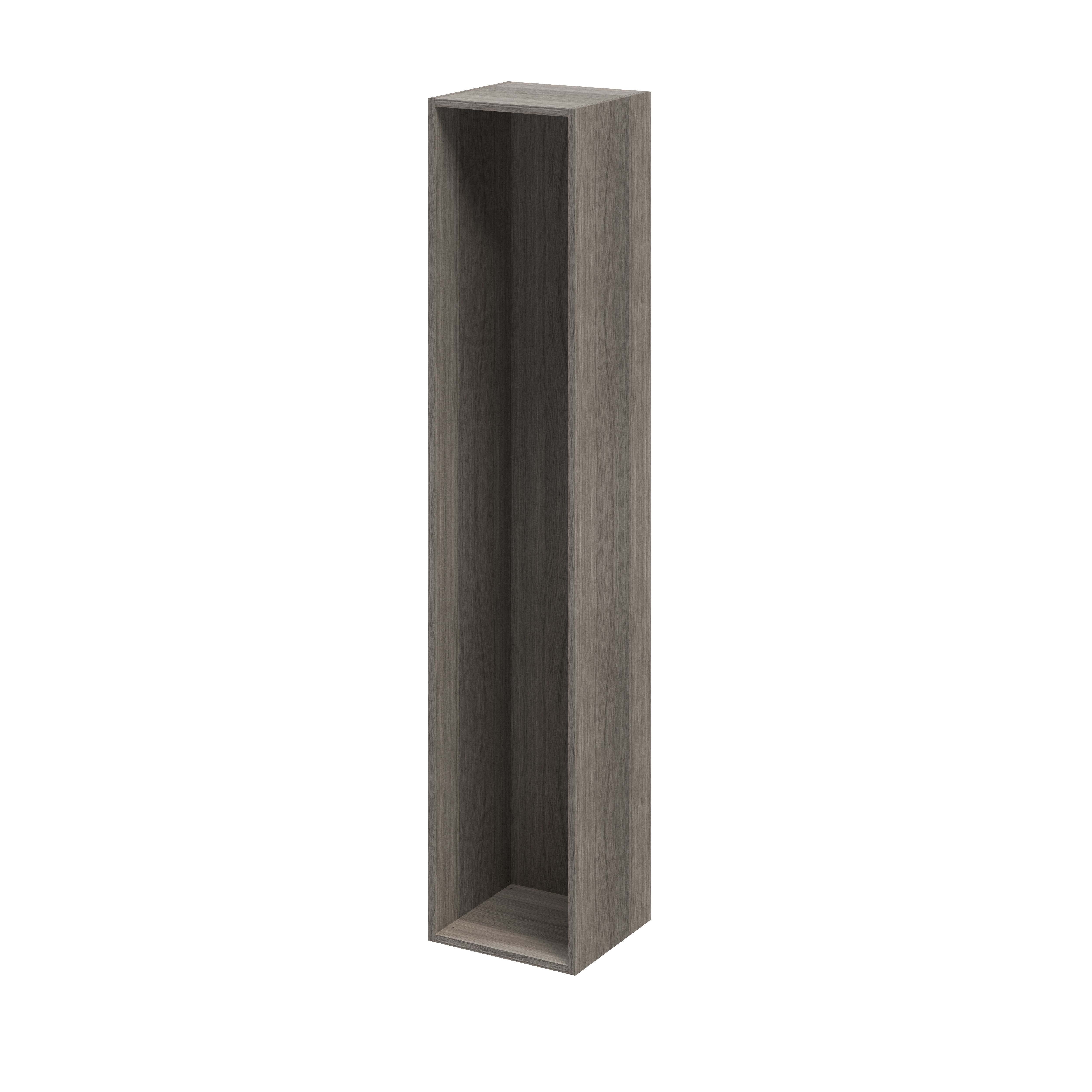 GoodHome Atomia Matt Grey oak effect Modular furniture cabinet, (H)1875mm (W)375mm (D)350mm