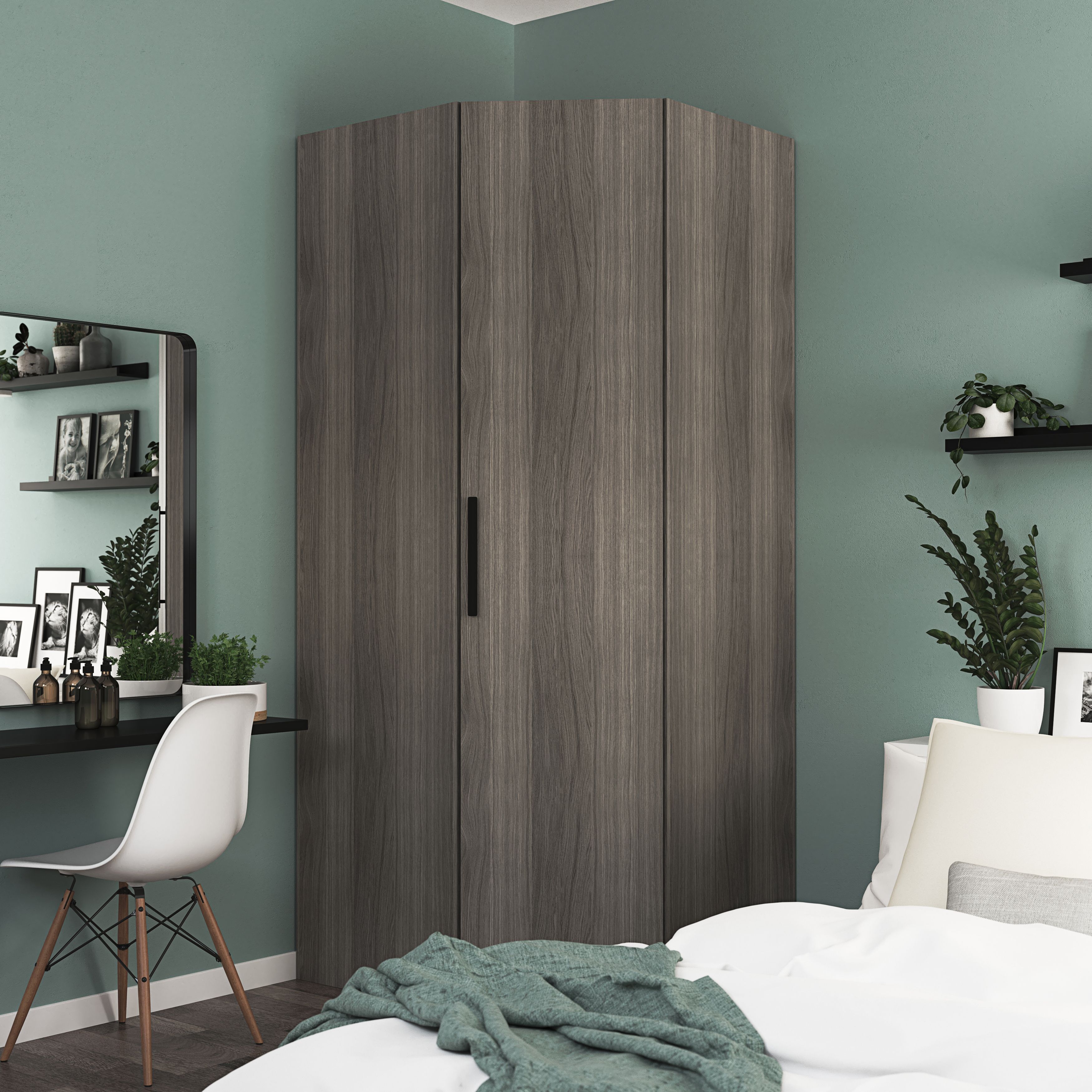 GoodHome Atomia Matt Grey oak effect Modular furniture cabinet, (H)2250mm (W)1000mm (D)580mm