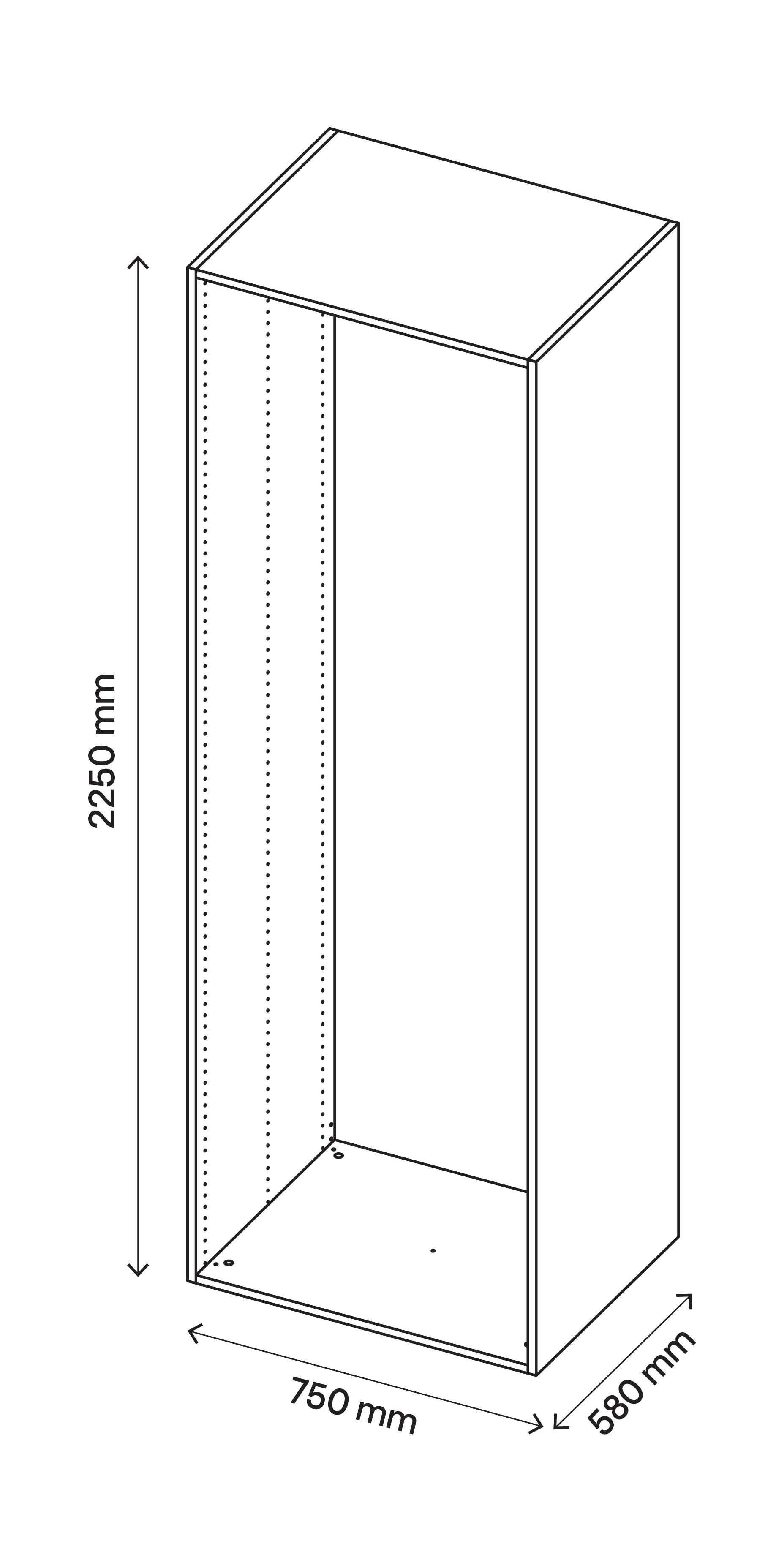 GoodHome Atomia Matt Grey oak effect Modular furniture cabinet, (H)2250mm (W)750mm (D)580mm