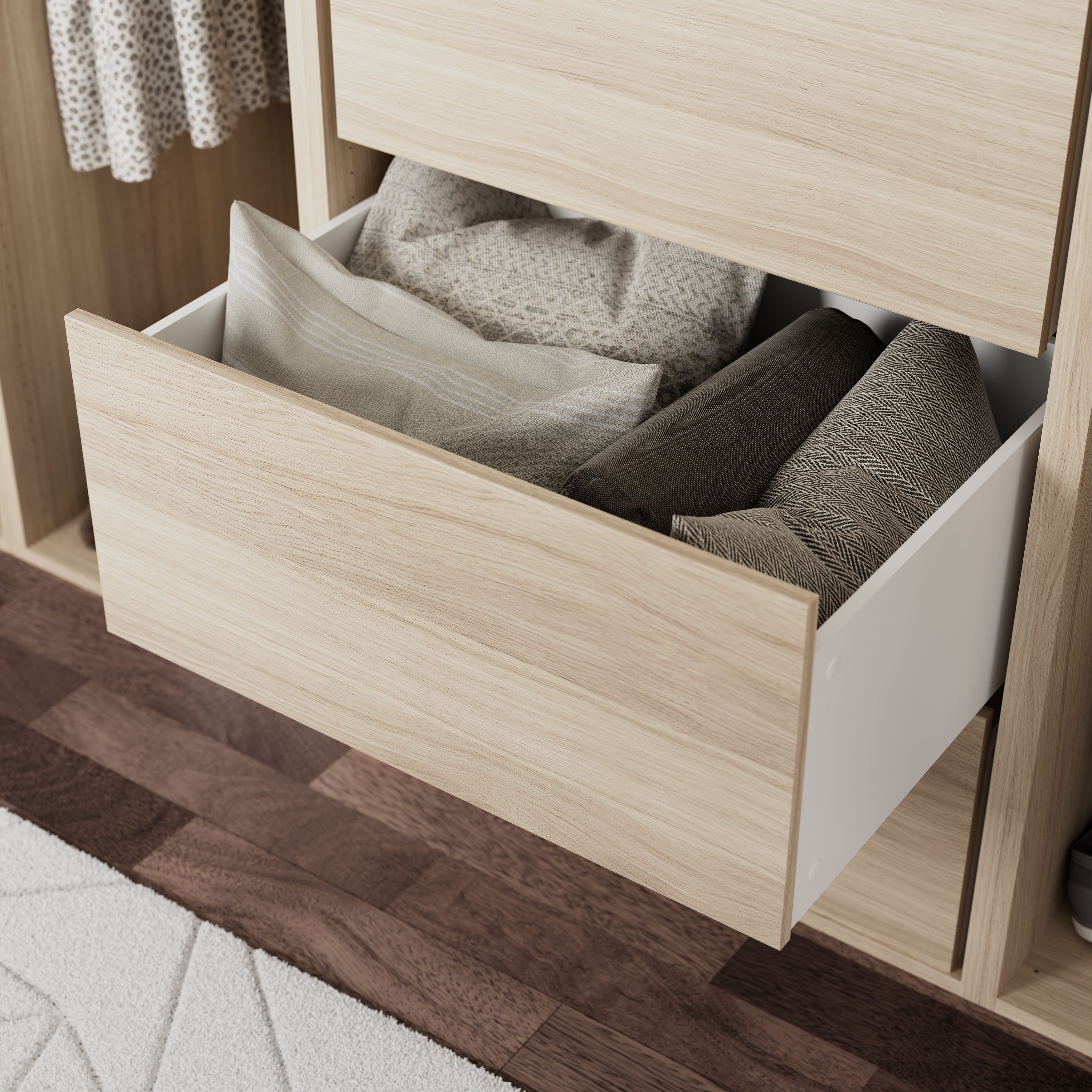 GoodHome Atomia Matt Grey oak effect Modular furniture cabinet, (H)2250mm (W)750mm (D)580mm