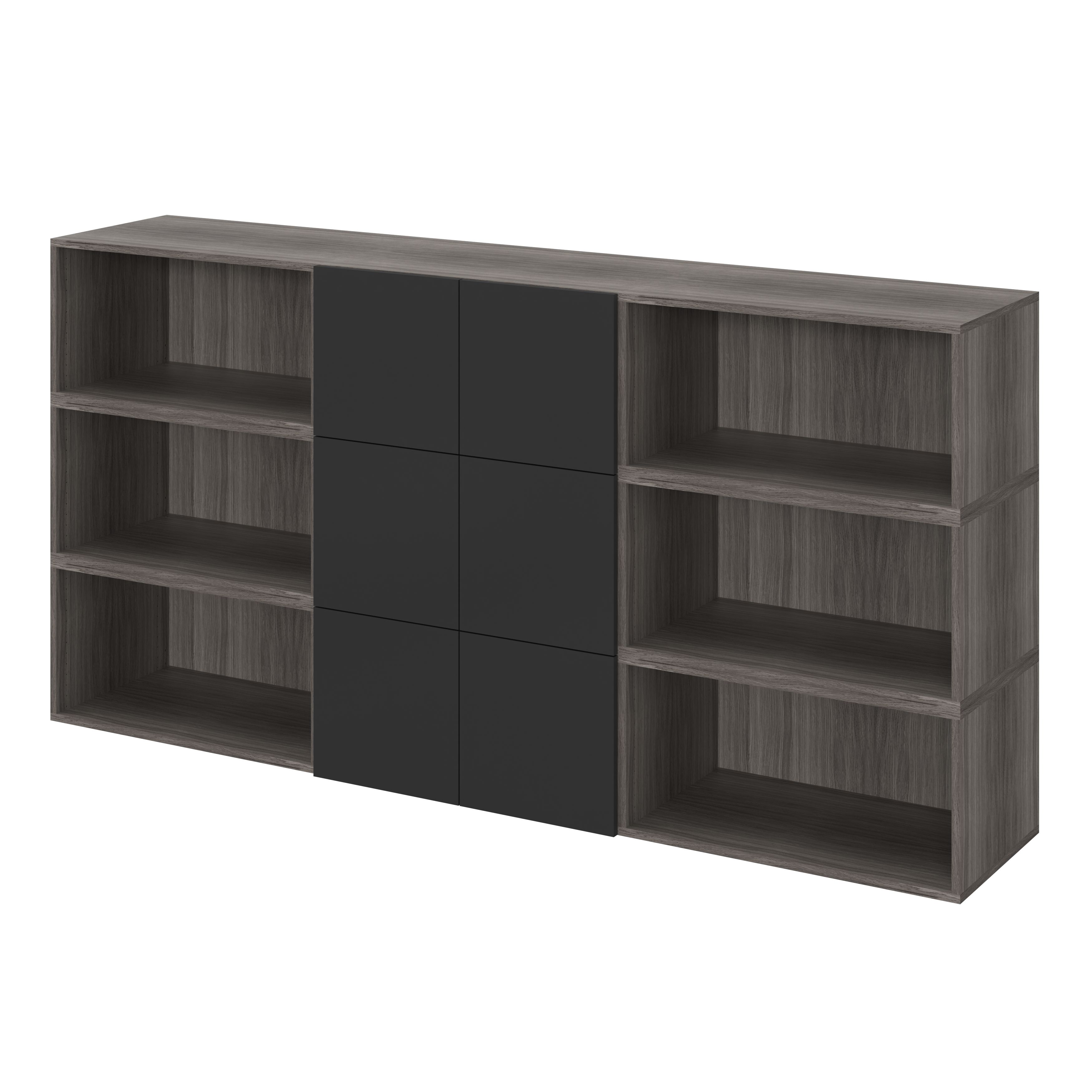 GoodHome Atomia Matt Grey oak effect Modular furniture cabinet, (H)375mm (W)750mm (D)350mm