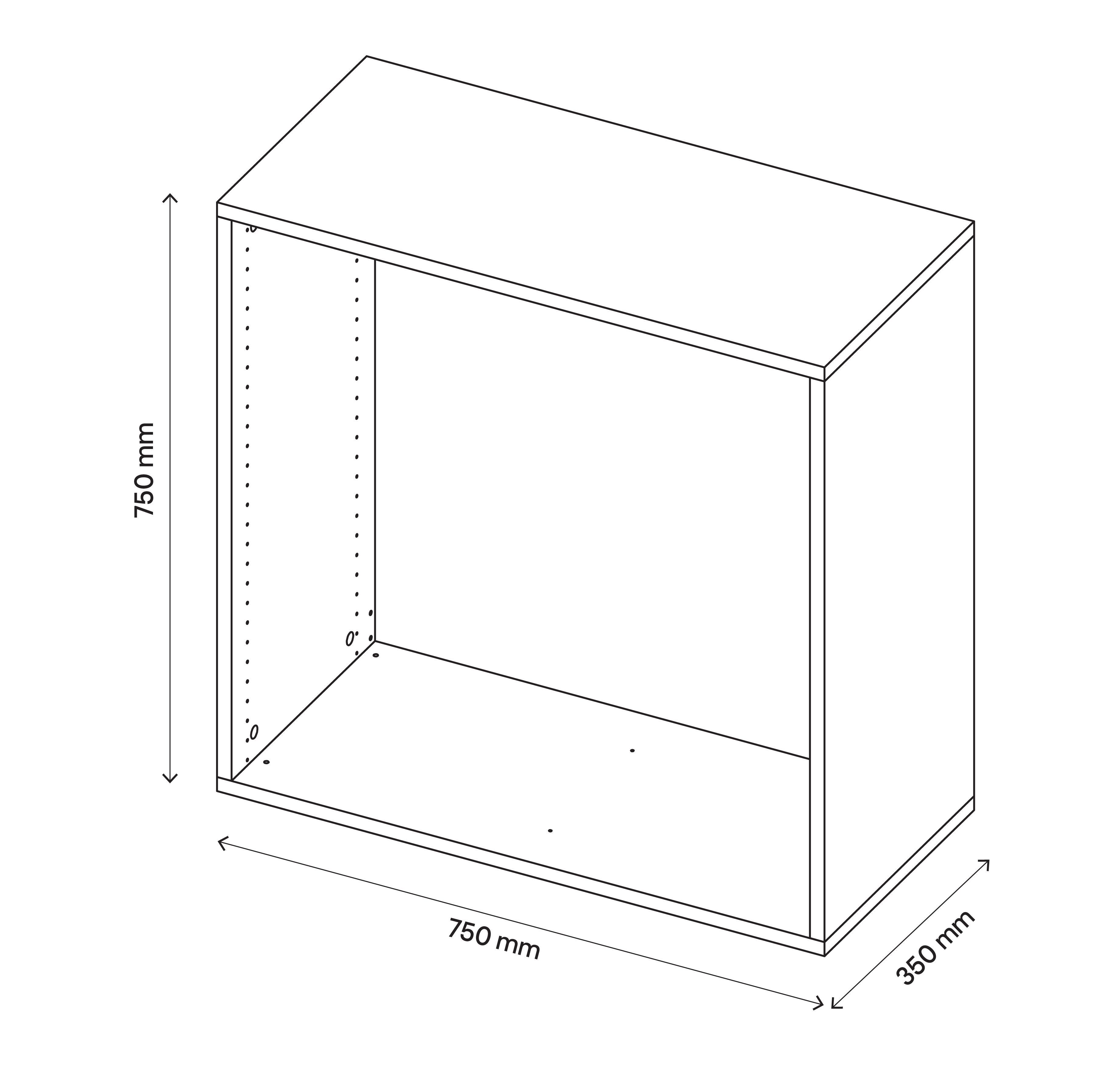 GoodHome Atomia Matt Grey oak effect Modular furniture cabinet, (H)750mm (W)750mm (D)350mm