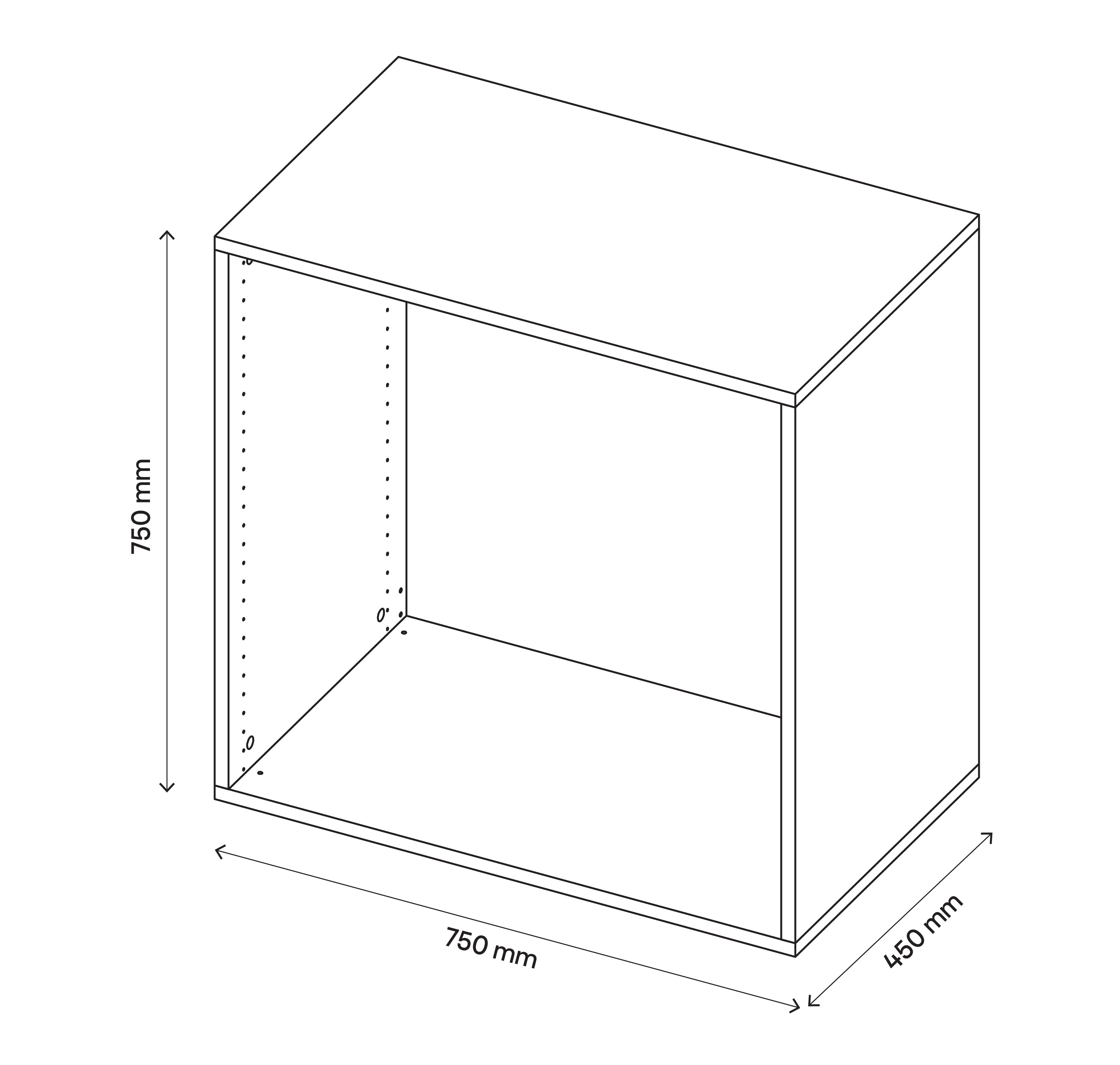 GoodHome Atomia Matt Grey oak effect Modular furniture cabinet, (H)750mm (W)750mm (D)450mm