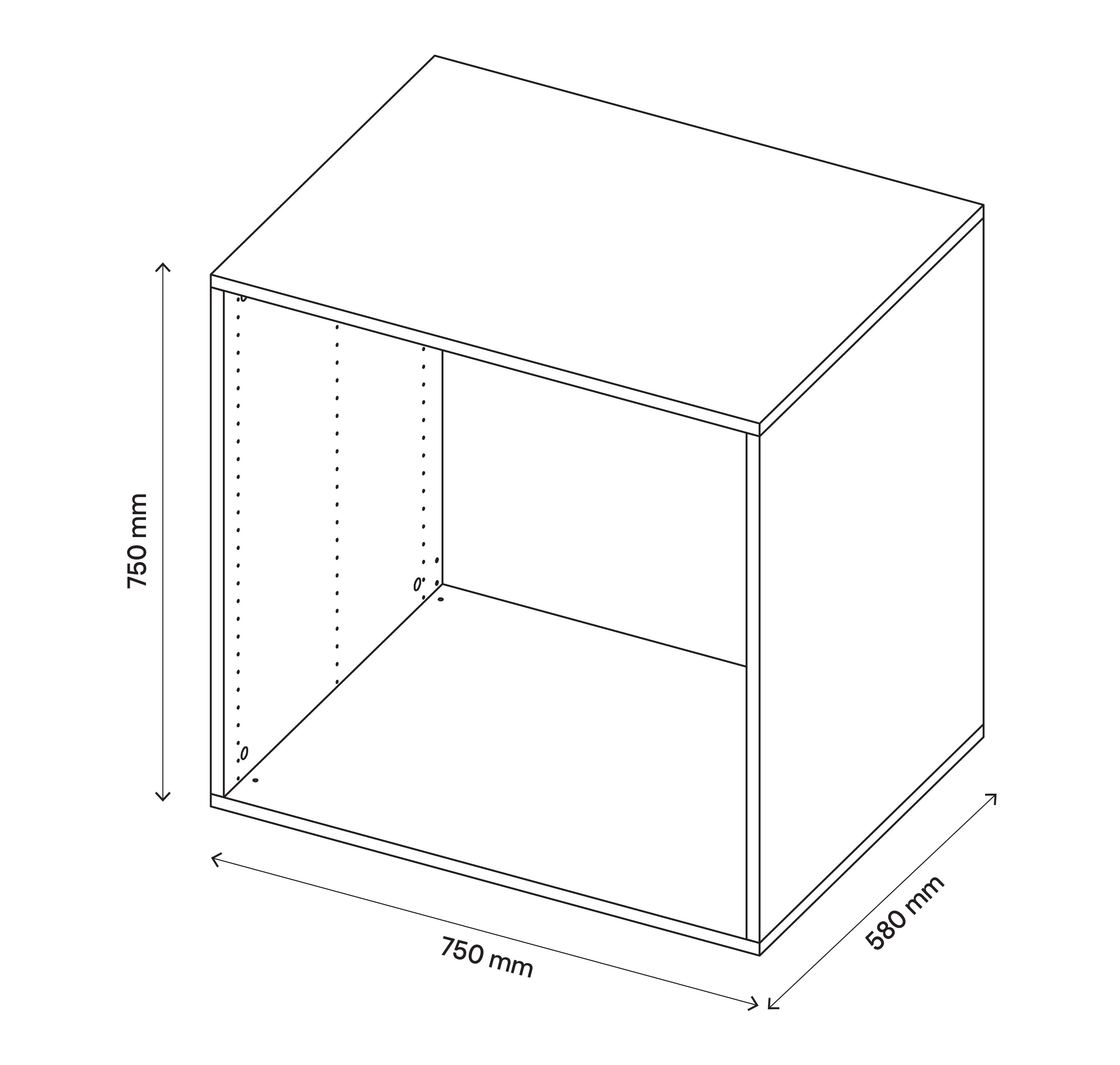 GoodHome Atomia Matt Grey oak effect Modular furniture cabinet, (H)750mm (W)750mm (D)580mm