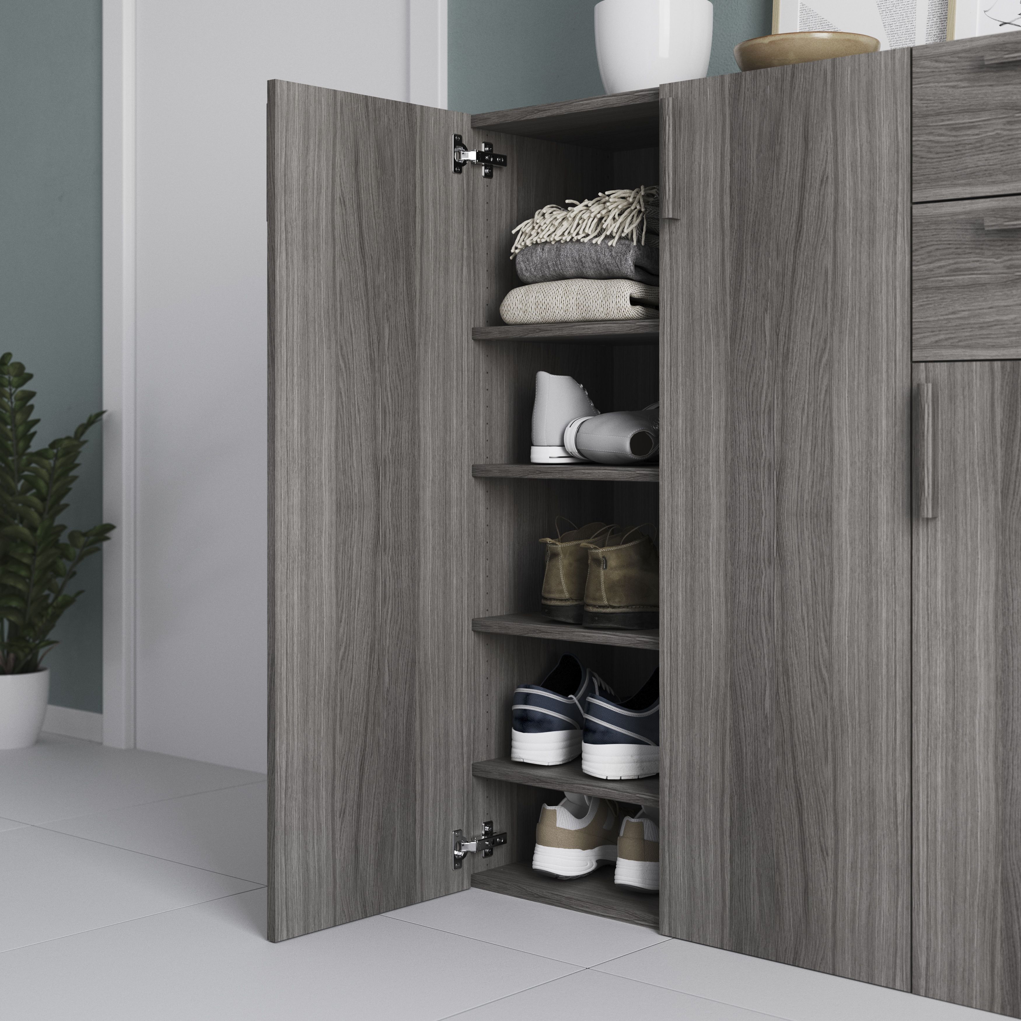 GoodHome Atomia Matt Grey oak effect Non-mirrored Modular furniture door, (H) 1122mm (W) 372mm