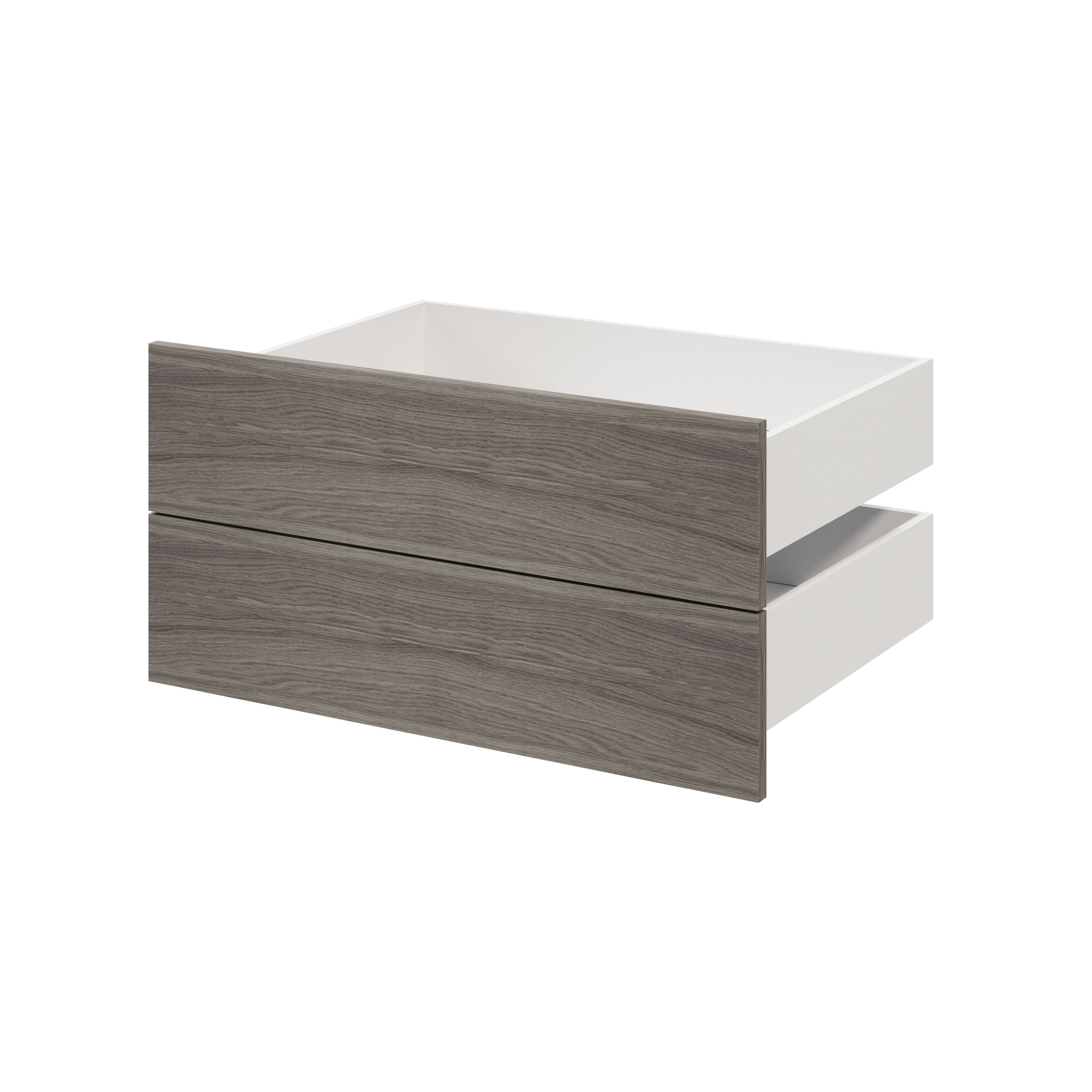 GoodHome Atomia Matt grey oak effect Slab External Drawer (H)184.5mm (W)747mm (D)500mm, Set of 2