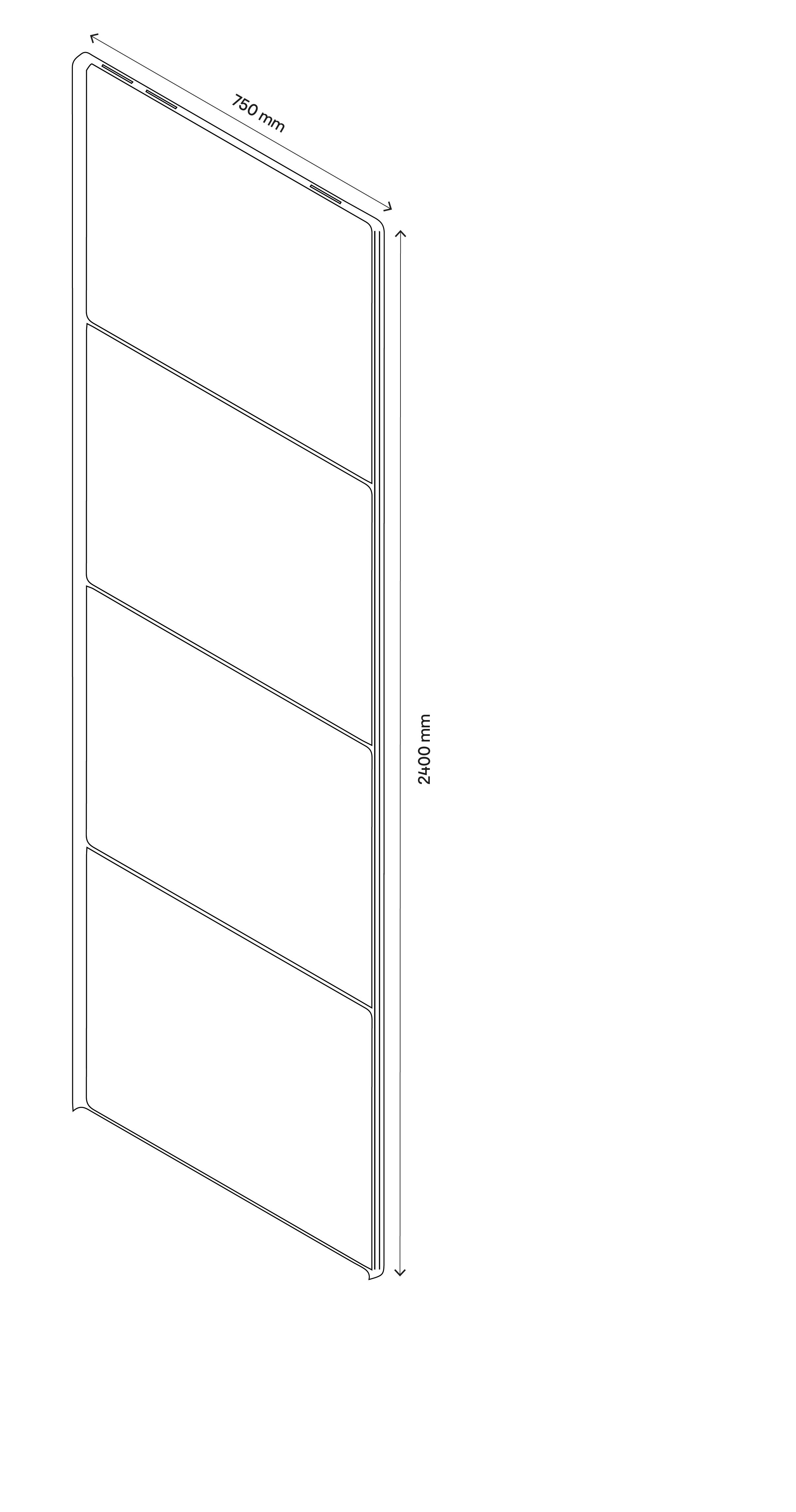 GoodHome Atomia Matt Grey Oak effect Sliding wardrobe door (H) 560mm x (W) 737mm, Pack of 4