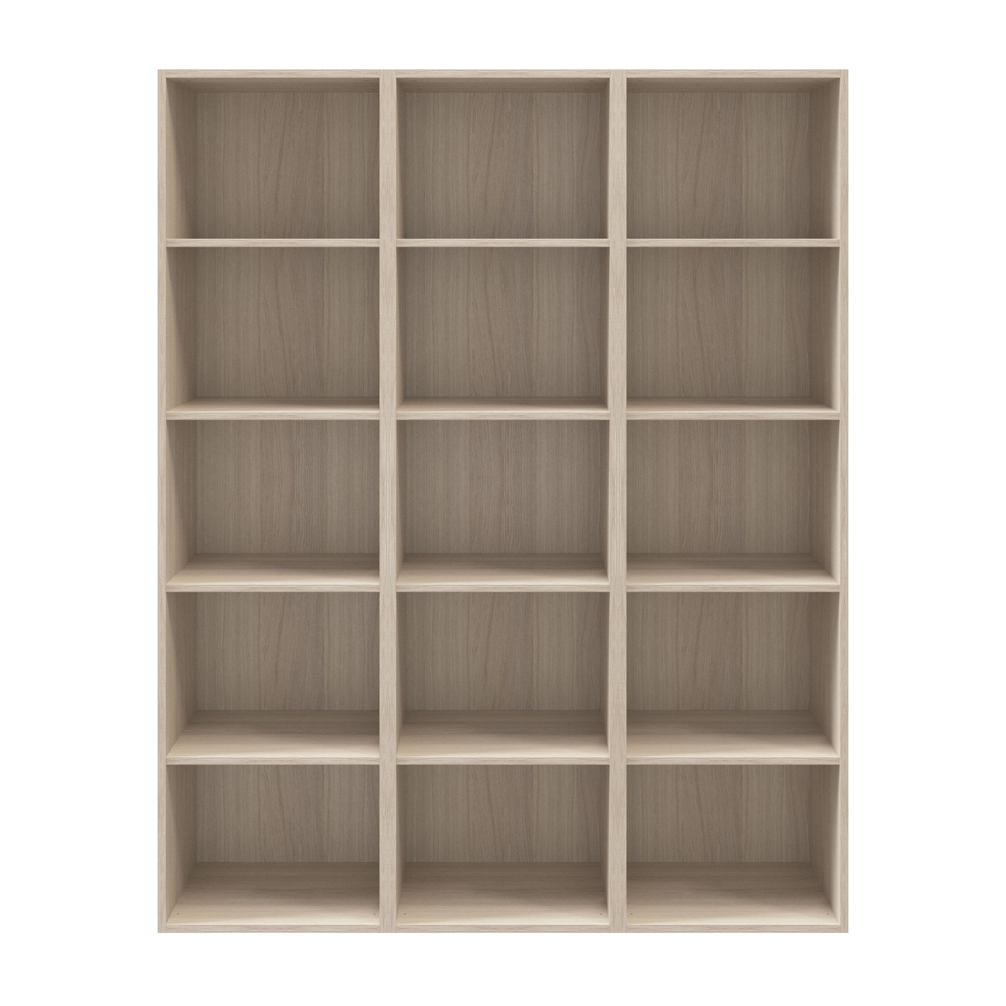 GoodHome Atomia Matt oak effect Freestanding 15 shelf Rectangular Bookcase, (H)1875mm (W)1500mm