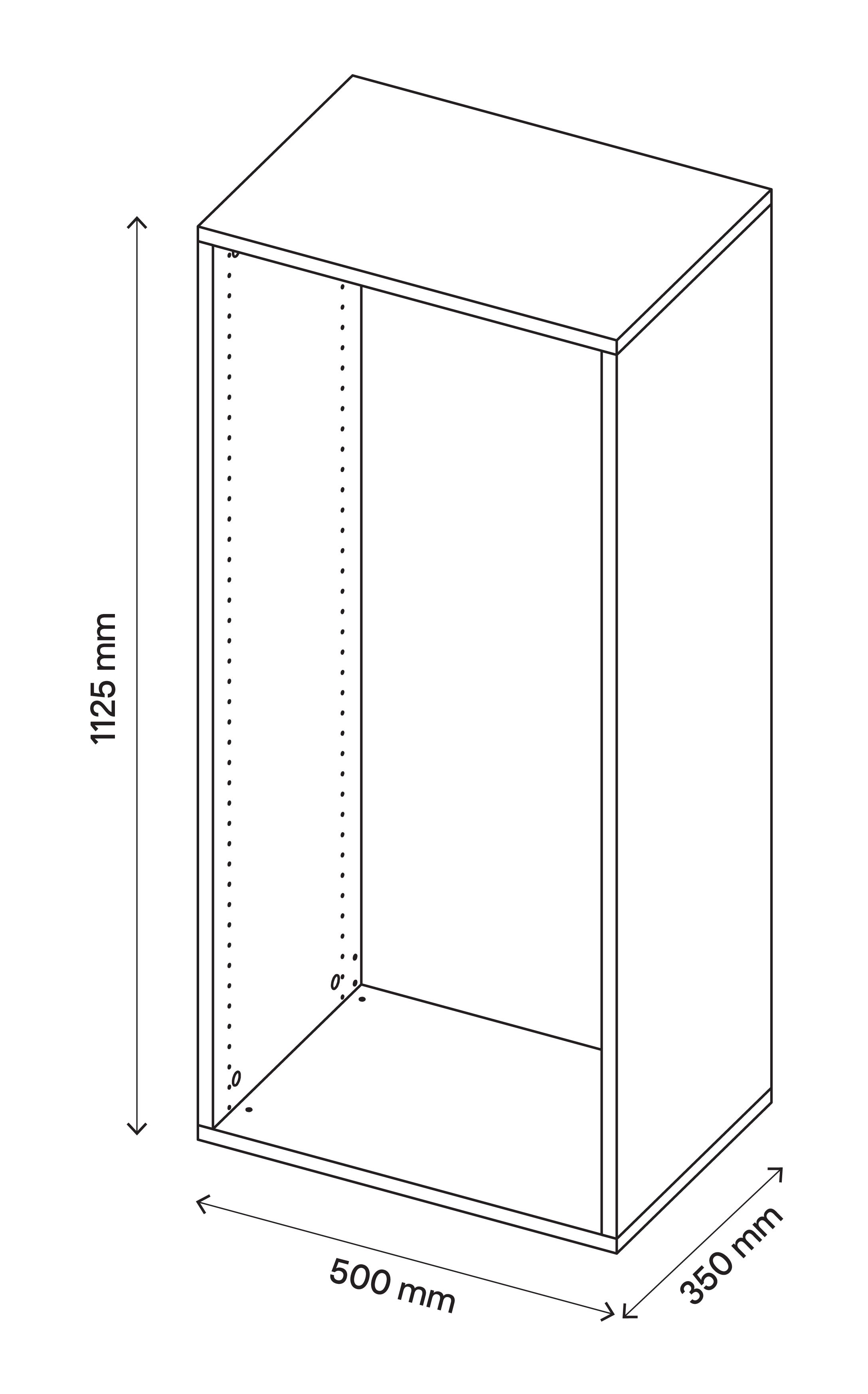 GoodHome Atomia Matt Oak effect Modular furniture cabinet, (H)1125mm (W)500mm (D)350mm