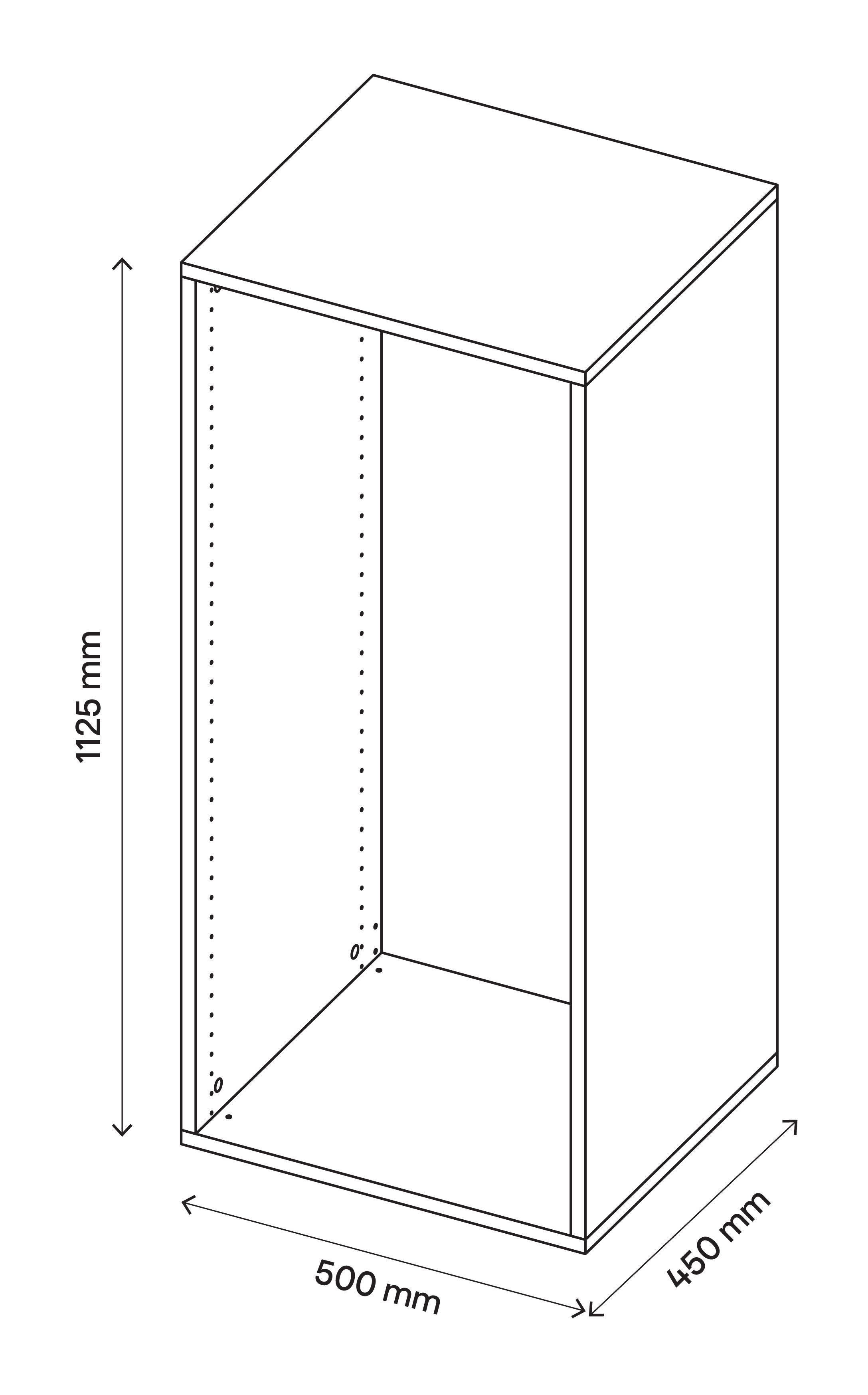 GoodHome Atomia Matt Oak effect Modular furniture cabinet, (H)1125mm (W)500mm (D)450mm