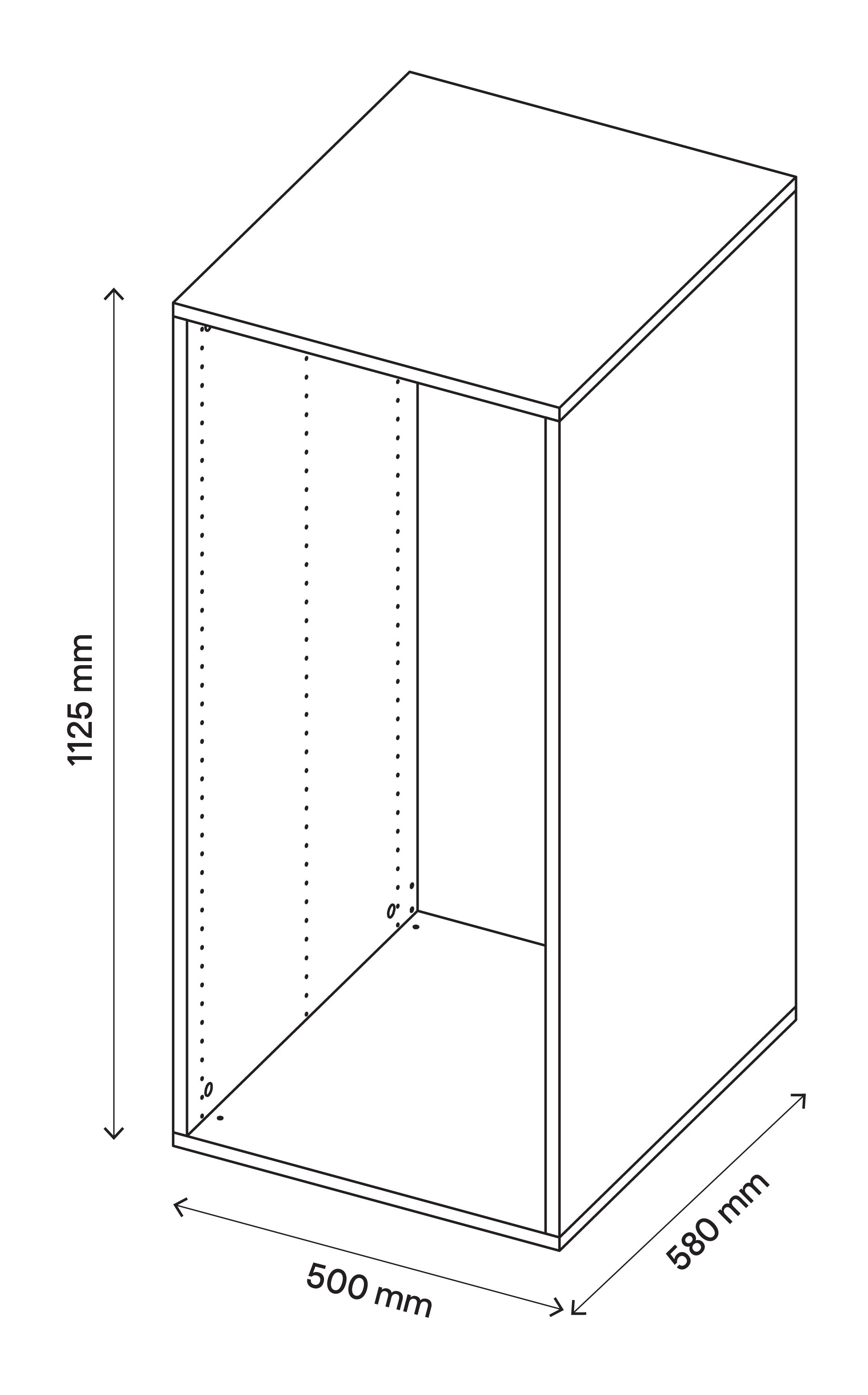 GoodHome Atomia Matt Oak effect Modular furniture cabinet, (H)1125mm (W)500mm (D)580mm