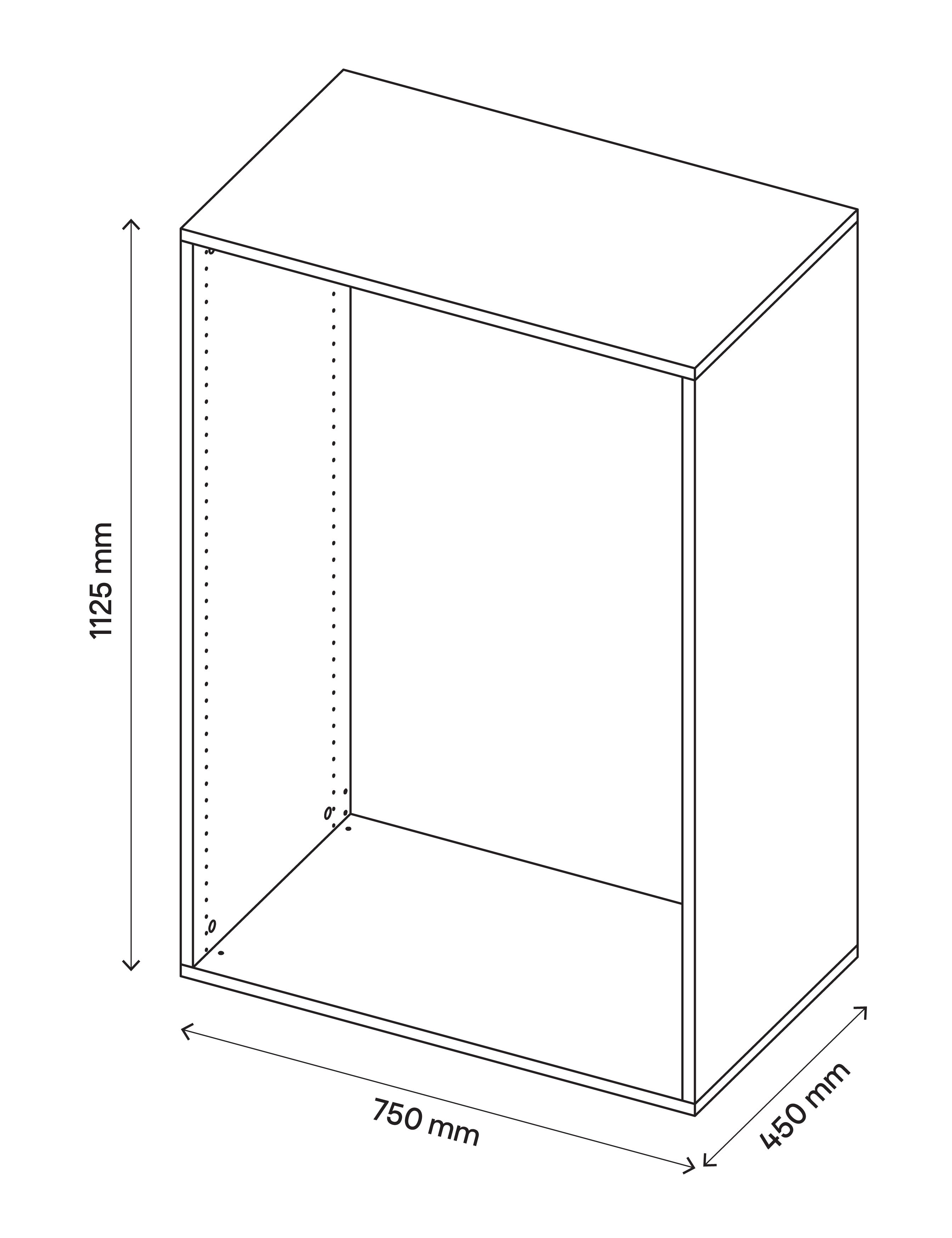 GoodHome Atomia Matt Oak effect Modular furniture cabinet, (H)1125mm (W)750mm (D)450mm