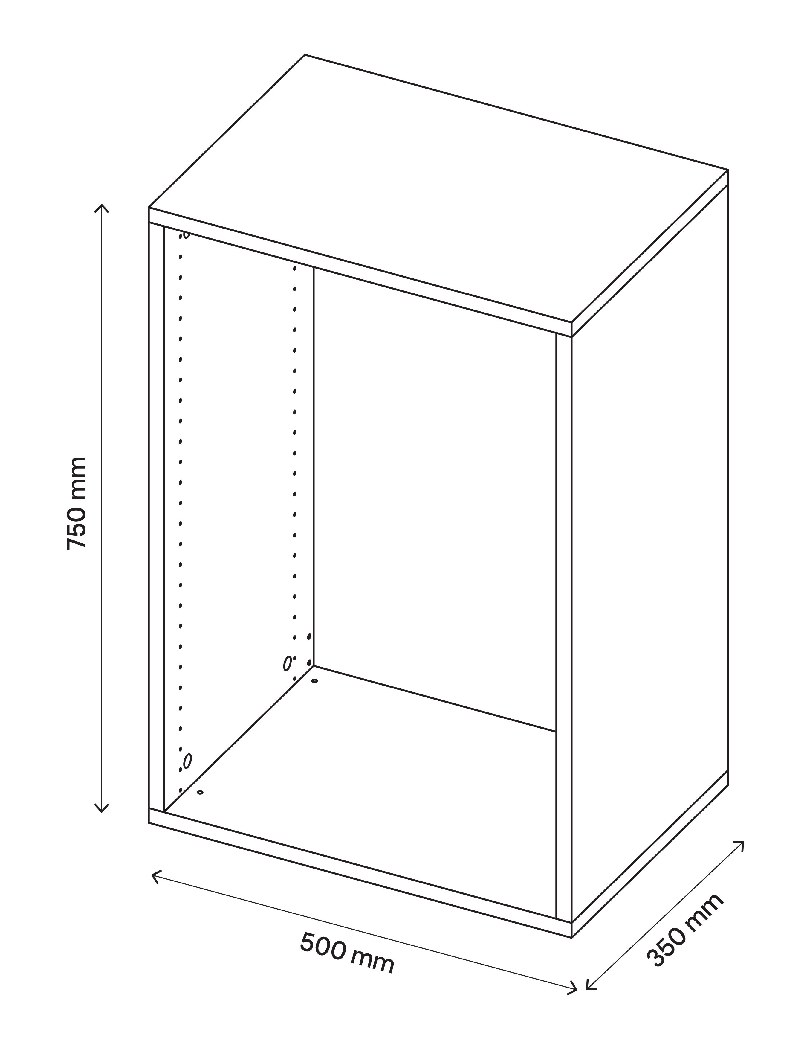GoodHome Atomia Matt Oak effect Modular furniture cabinet, (H)750mm (W)500mm (D)350mm