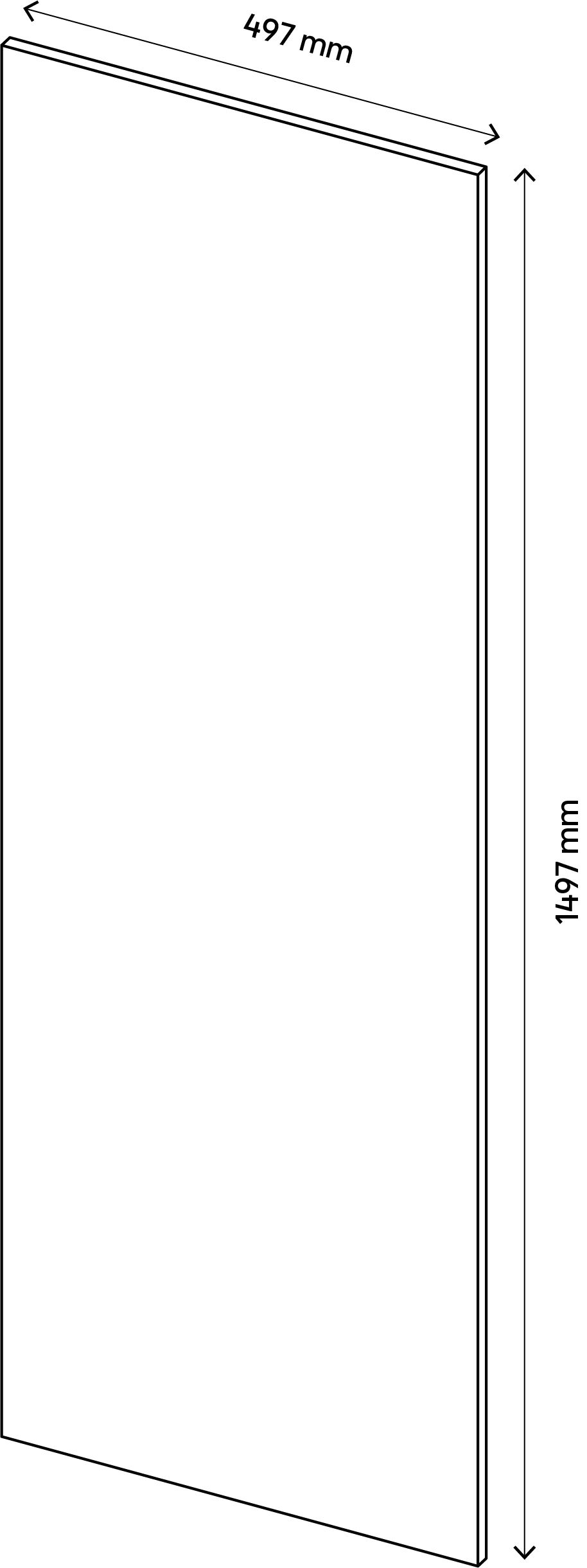 GoodHome Atomia Matt Oak effect Non-mirrored Modular furniture door, (H) 1497mm (W) 497mm