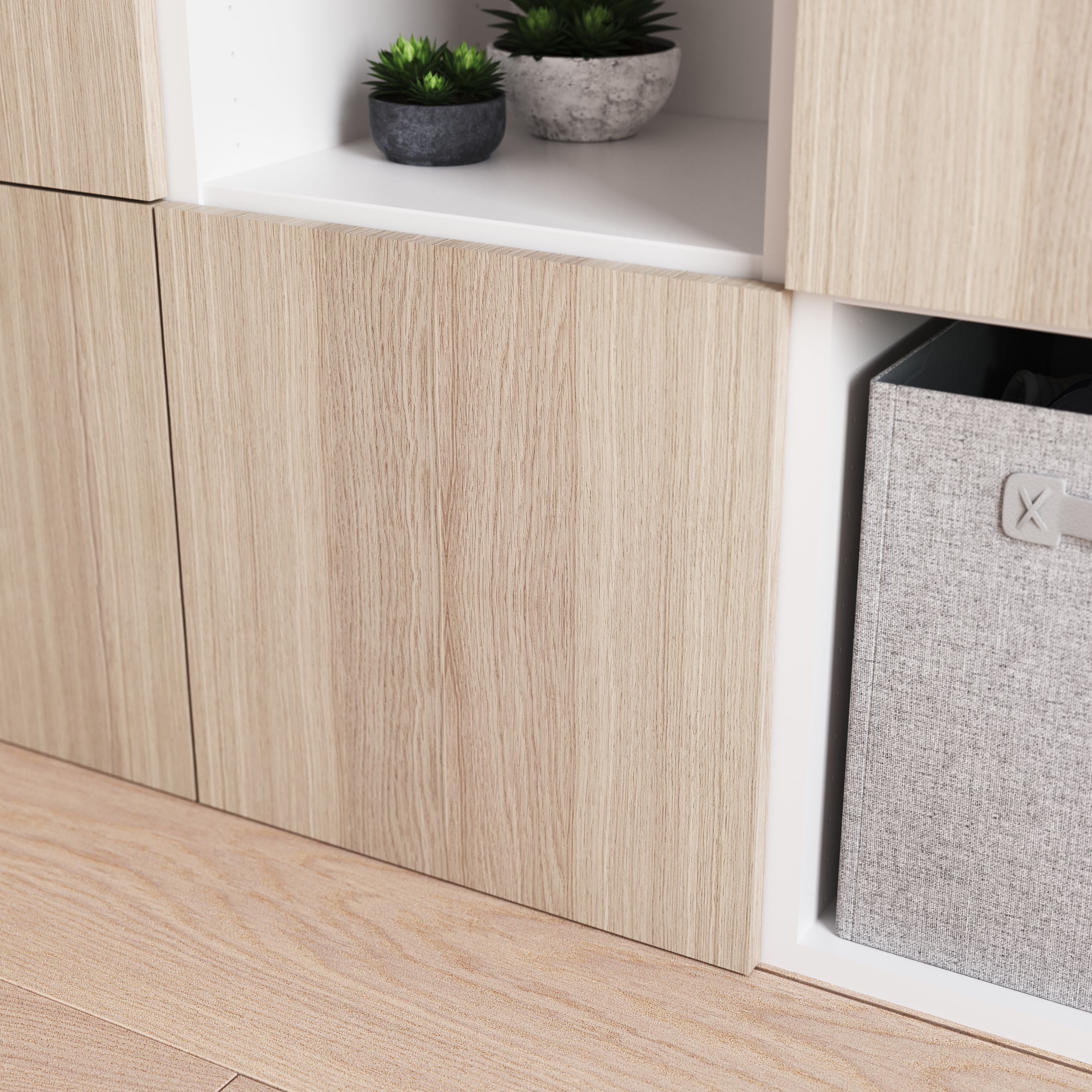 GoodHome Atomia Matt Oak effect Non-mirrored Modular furniture door, (H) 372mm (W) 372mm