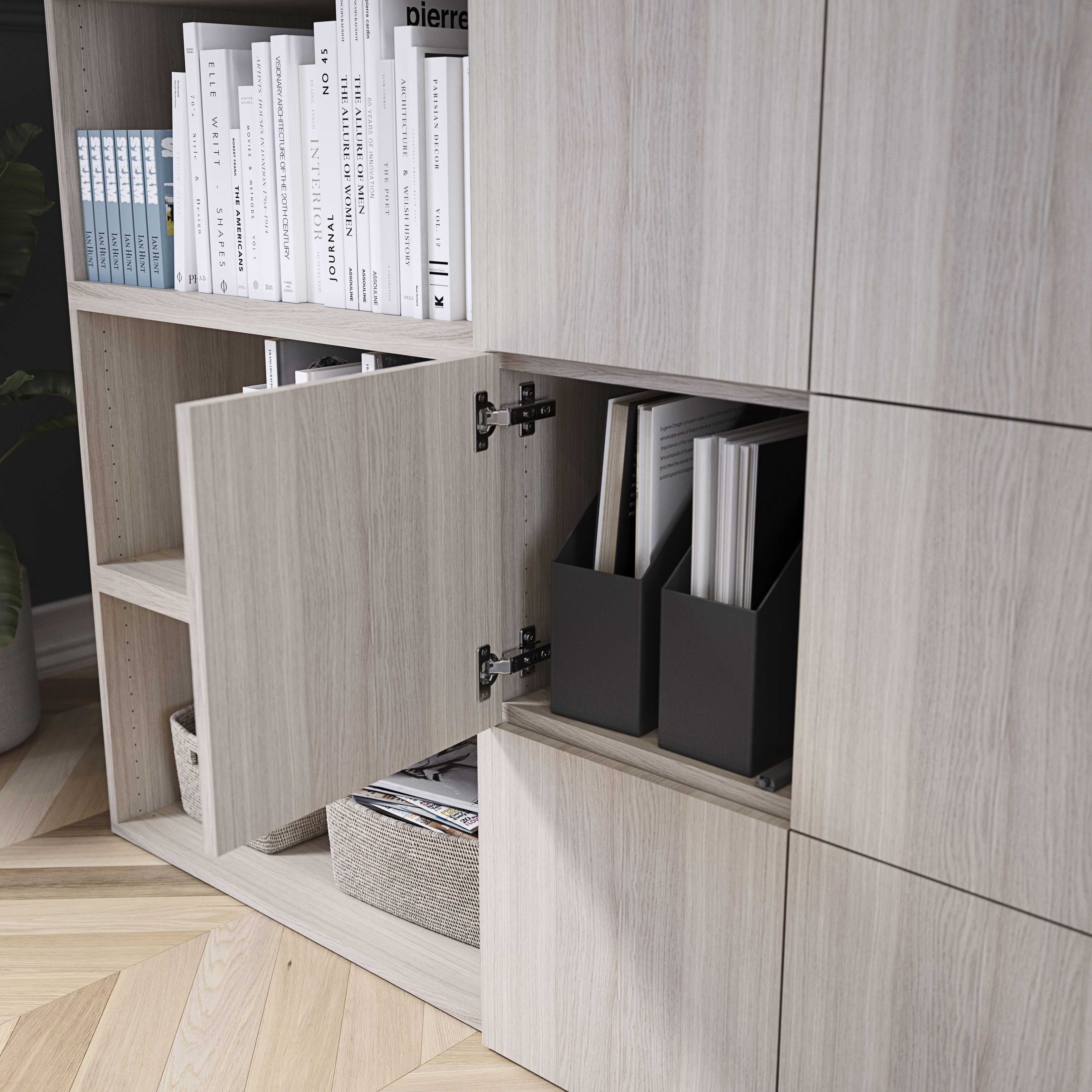 GoodHome Atomia Matt Oak effect Non-mirrored Modular furniture door, (H) 372mm (W) 372mm