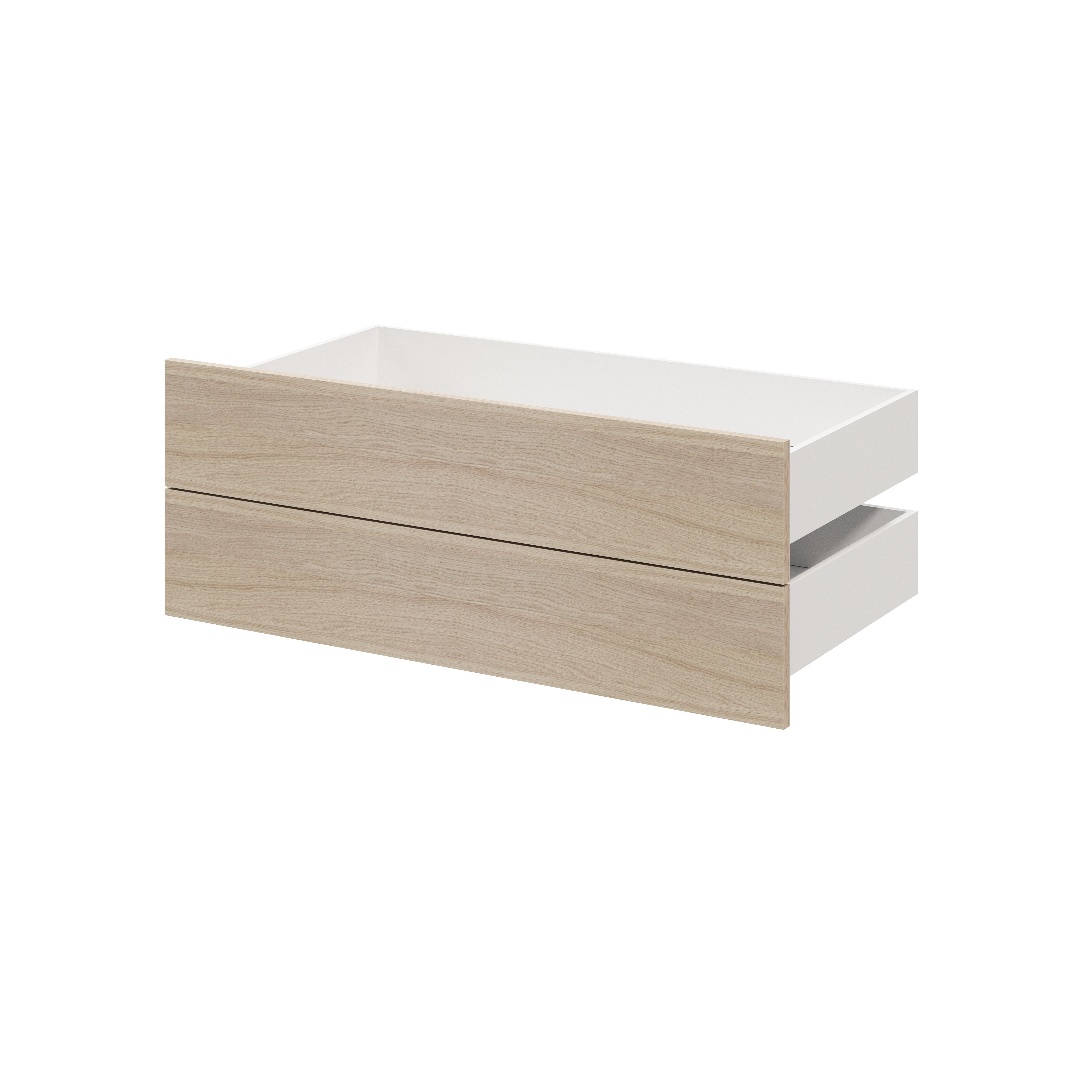 GoodHome Atomia Matt oak effect Slab External Drawer (H)184.5mm (W)997mm (D)500mm, Set of 2