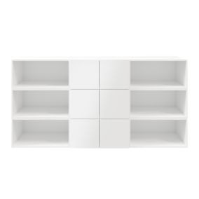 GoodHome Atomia Matt white 9 compartment 9 Shelf Freestanding Rectangular Bookcase (H)1125mm (W)2250mm (D)350mm