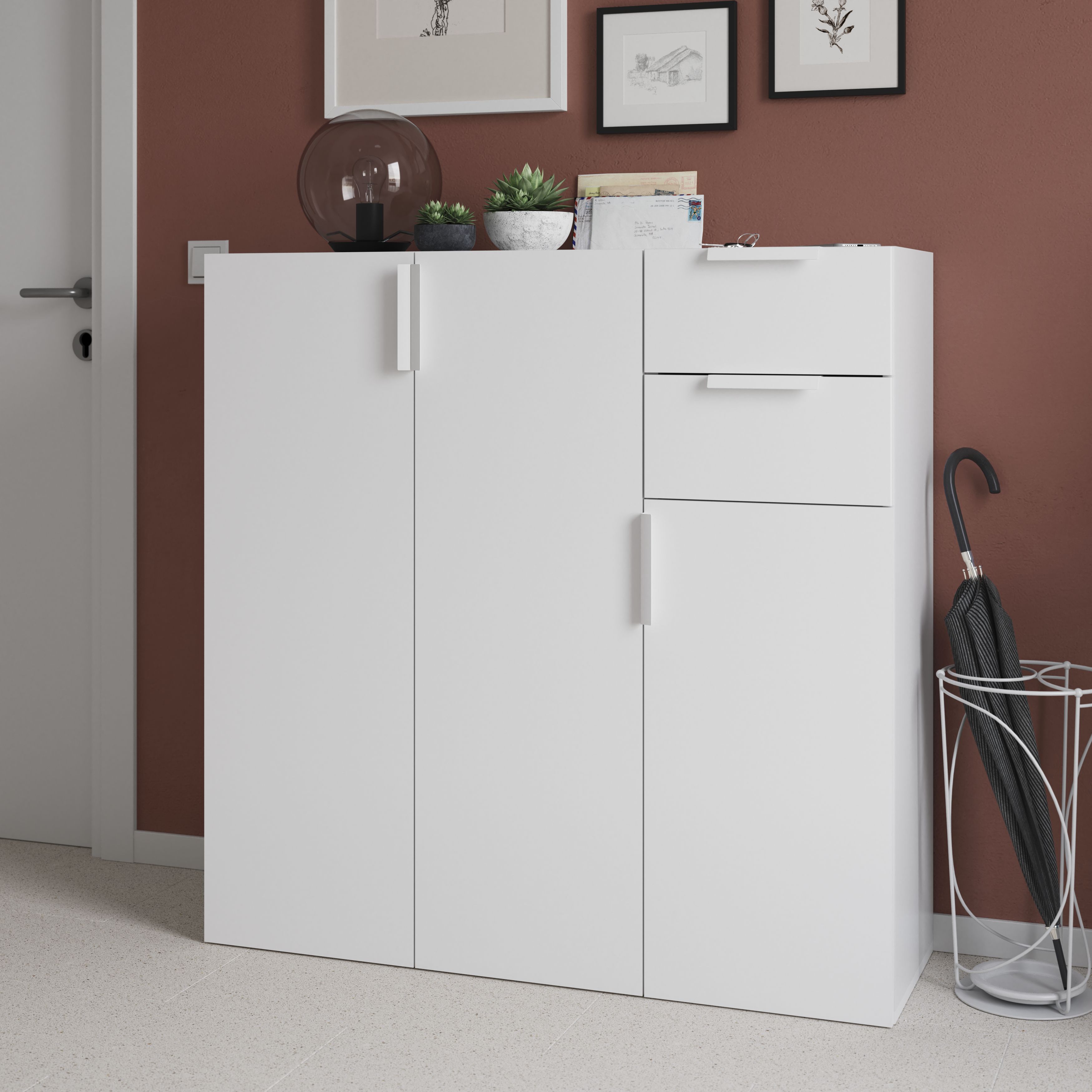 GoodHome Atomia Matt White Doors & drawers Edge Handle (L)165mm