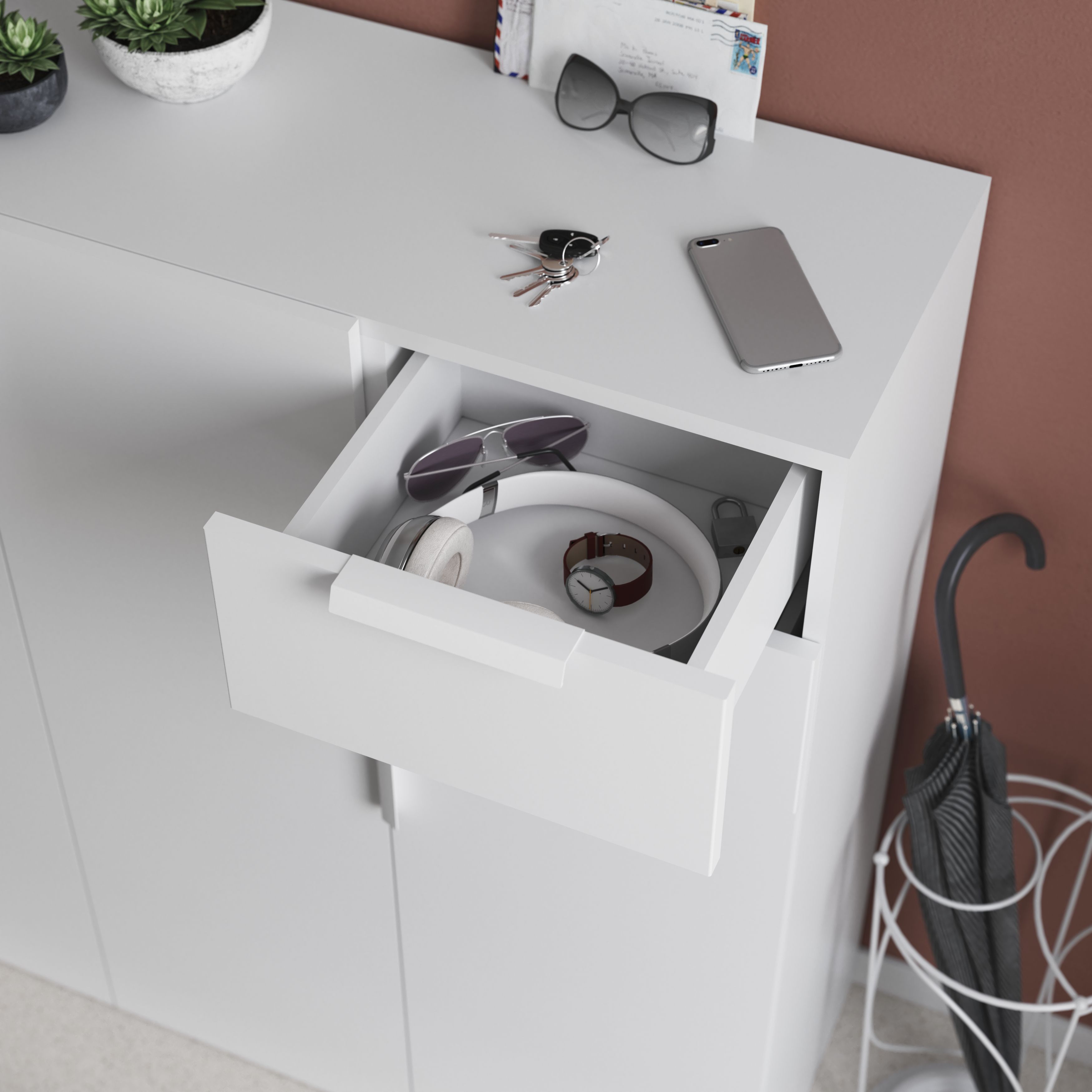 GoodHome Atomia Matt White Doors & drawers Edge Handle (L)165mm