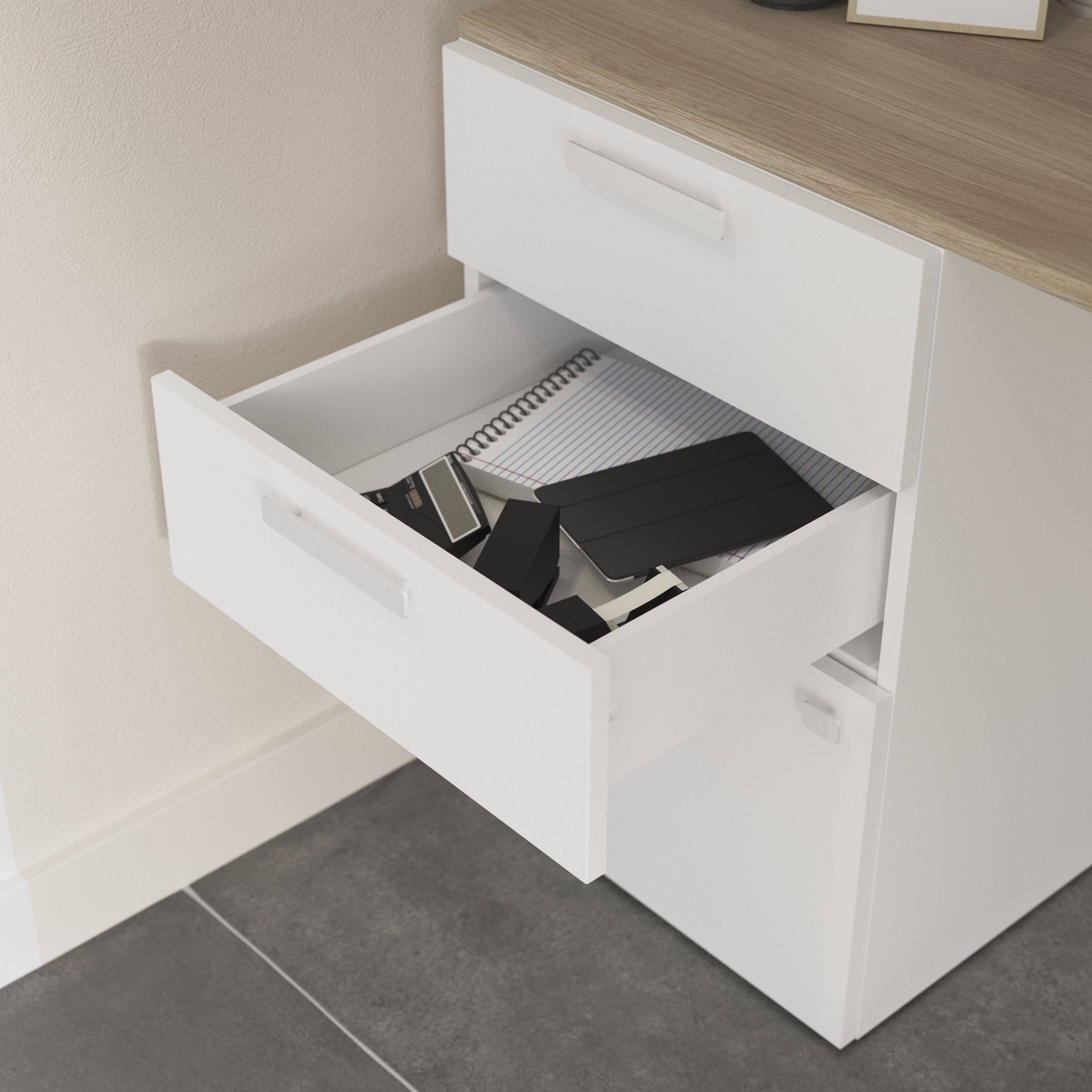 GoodHome Atomia Matt White Doors & drawers Edge Handle (L)165mm