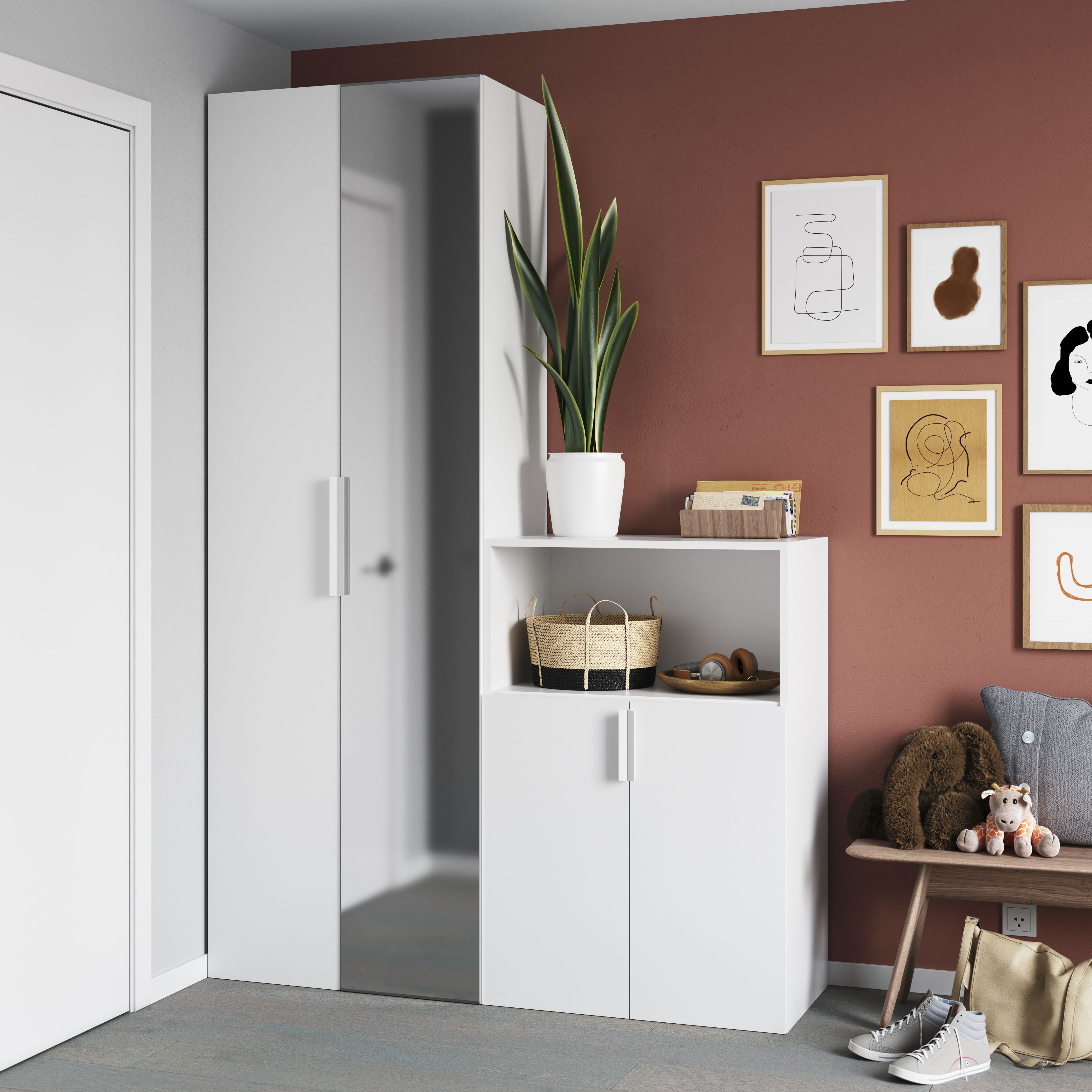 GoodHome Atomia Matt White Doors & drawers Edge Handle (L)293mm