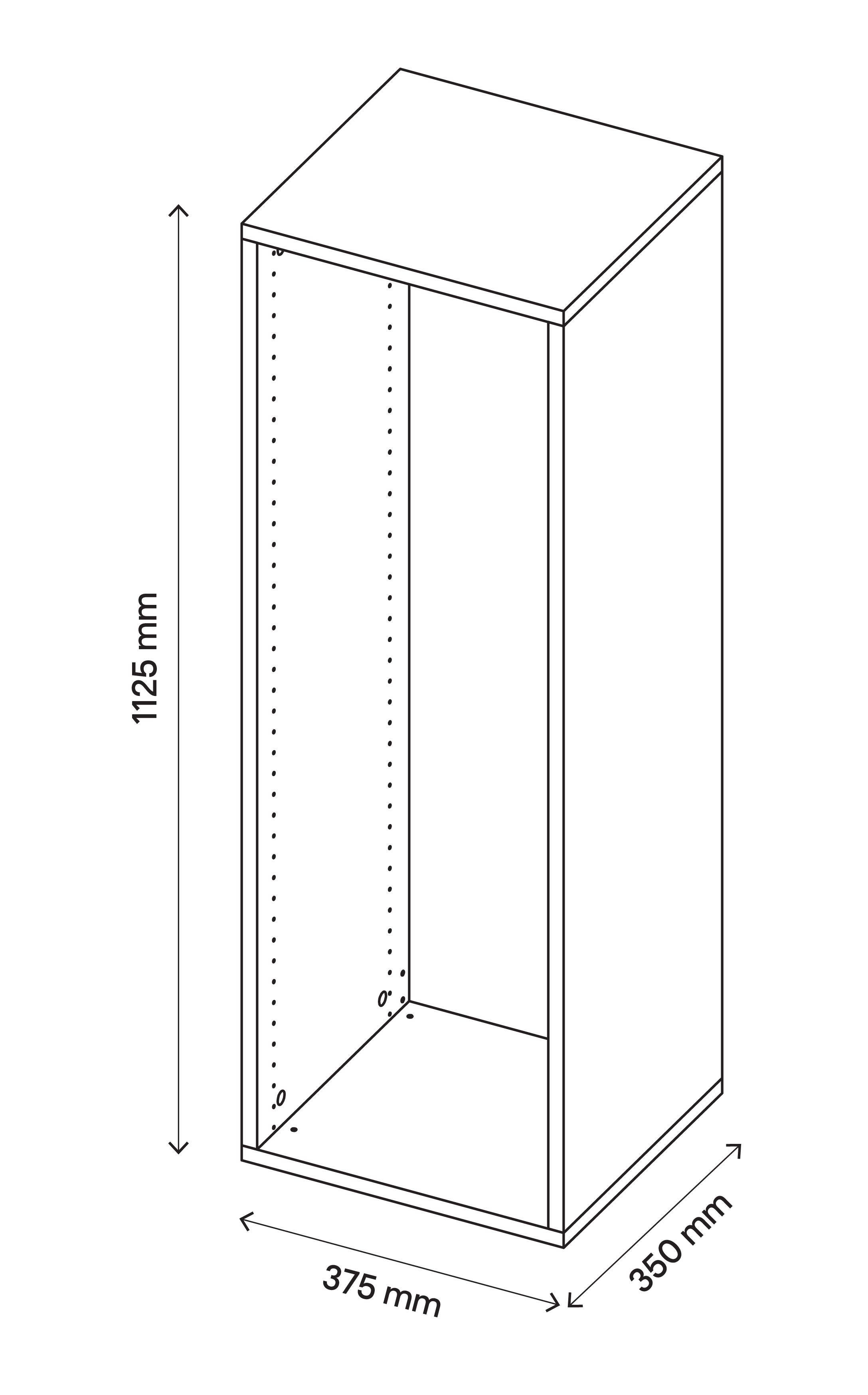 GoodHome Atomia Matt White Modular furniture cabinet, (H)1125mm (W)375mm (D)350mm