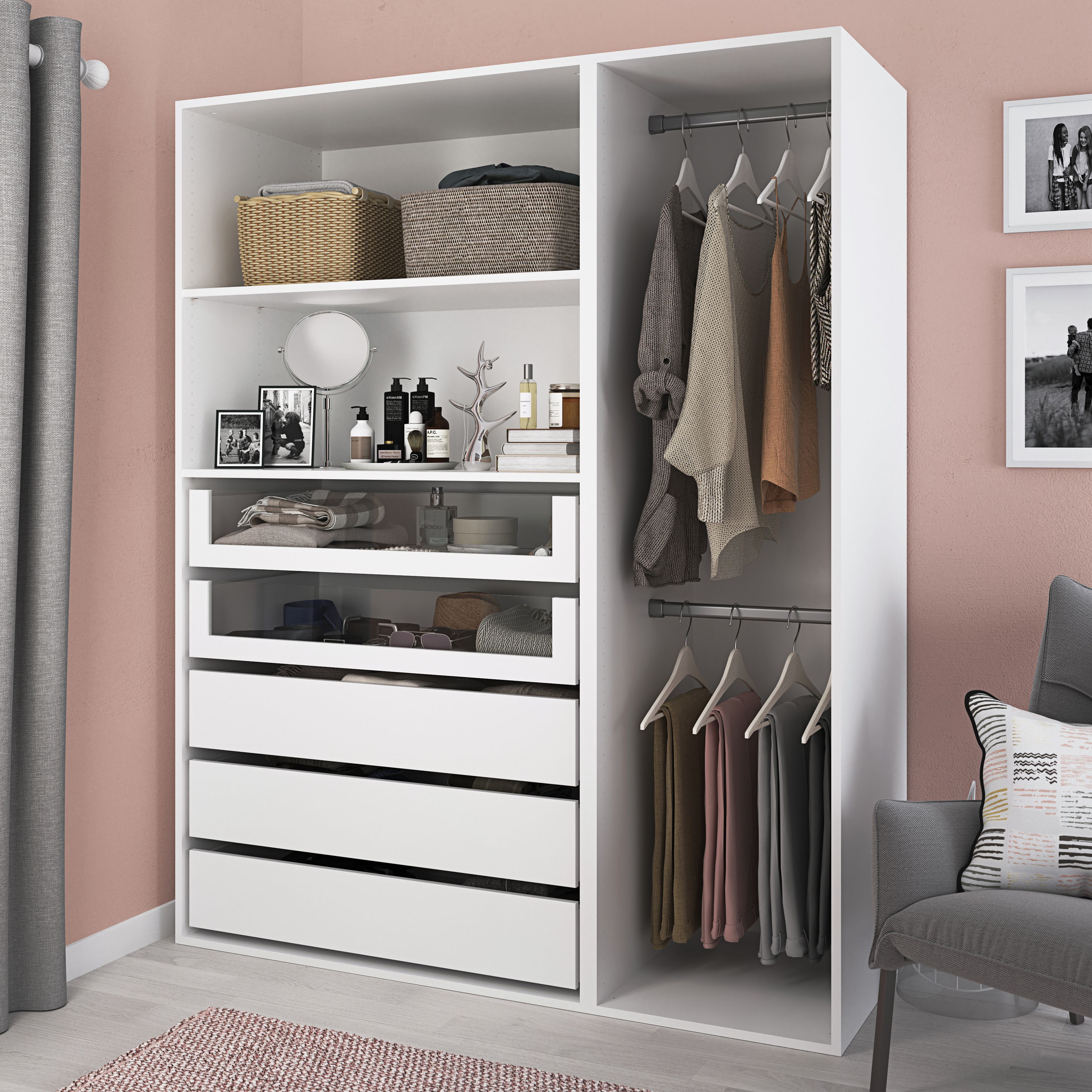 GoodHome Atomia Matt White Modular furniture cabinet, (H)1875mm (W)1000mm (D)580mm