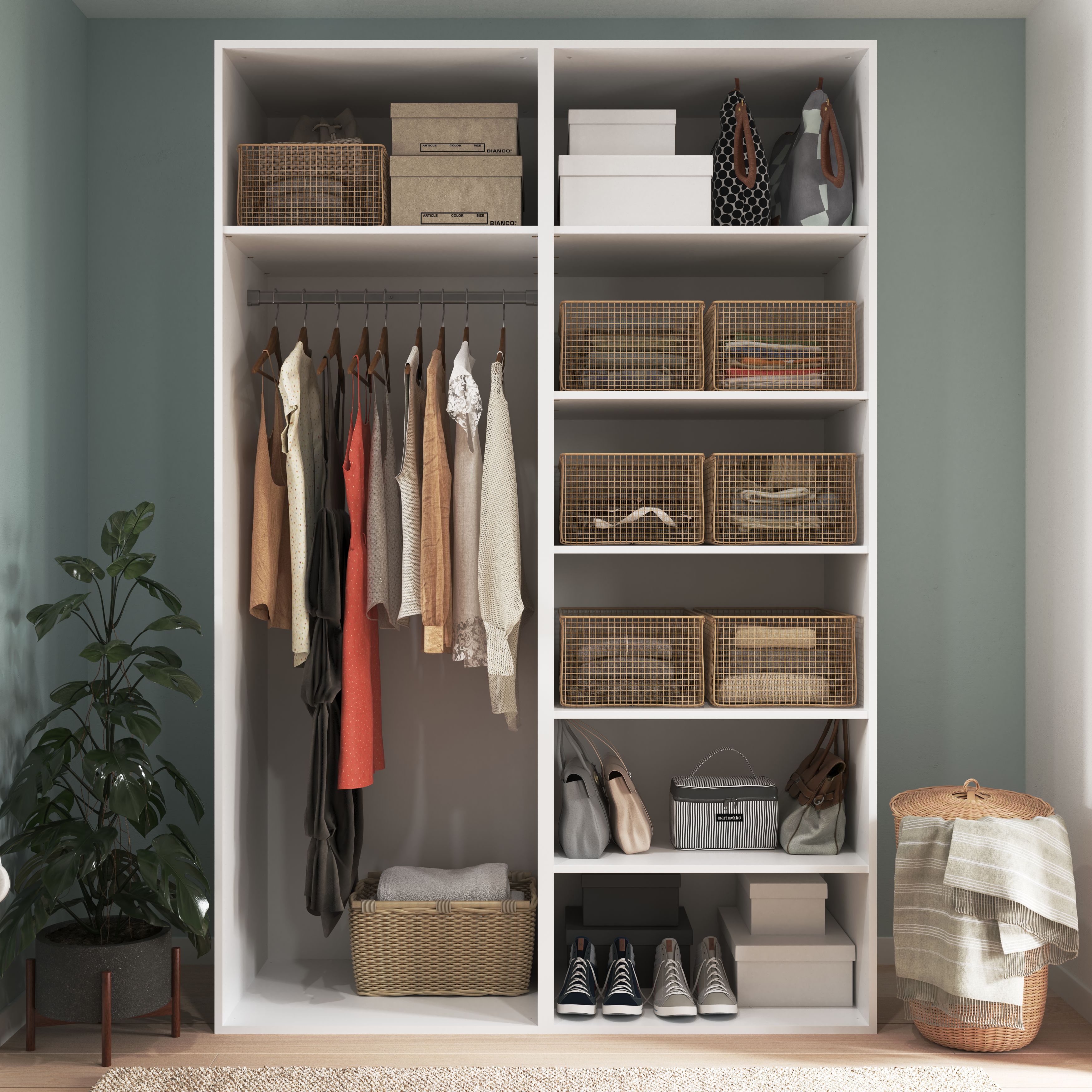 GoodHome Atomia Matt White Modular furniture cabinet, (H)2250mm (W)750mm (D)580mm