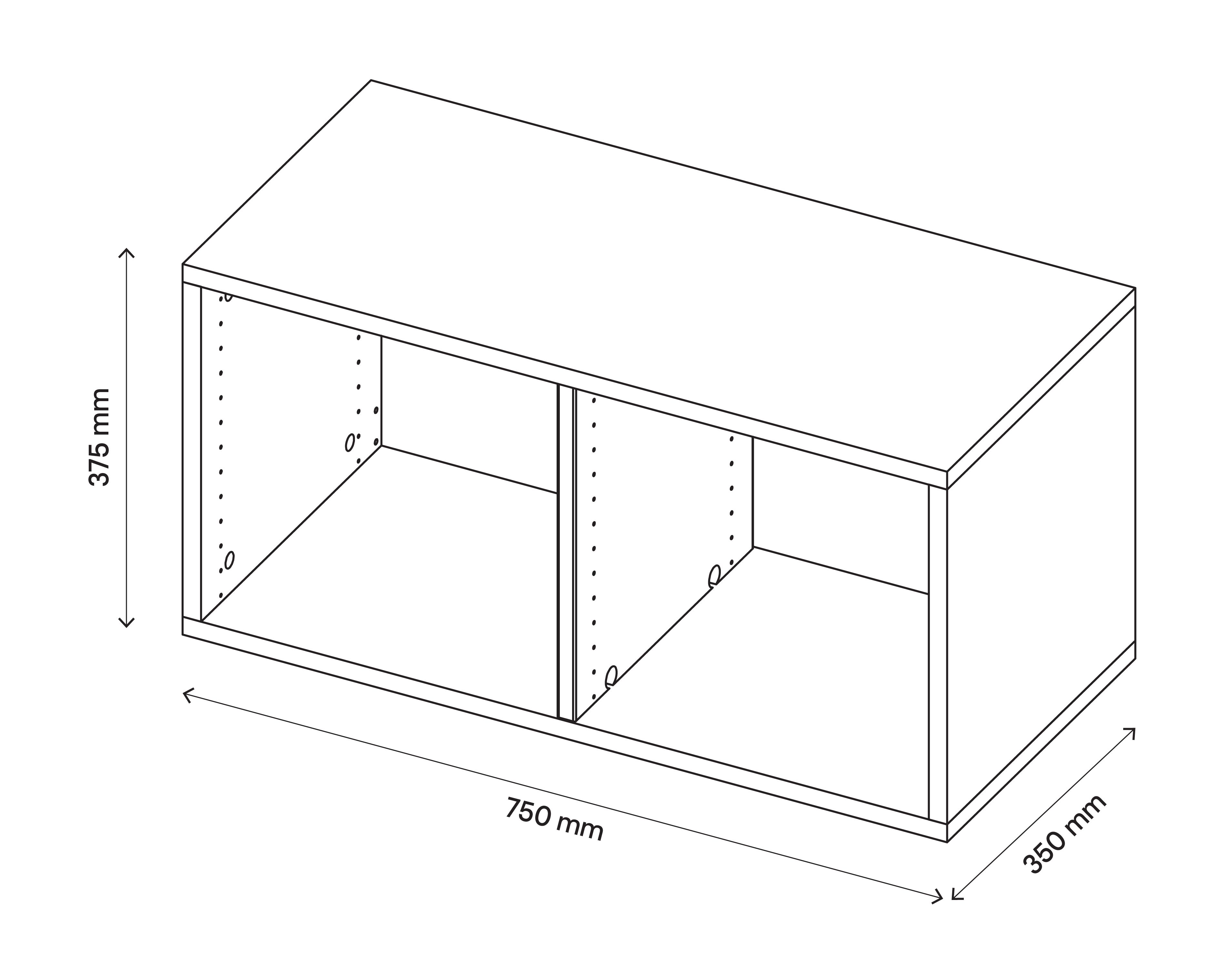 GoodHome Atomia Matt White Modular furniture cabinet, (H)375mm (W)750mm (D)350mm