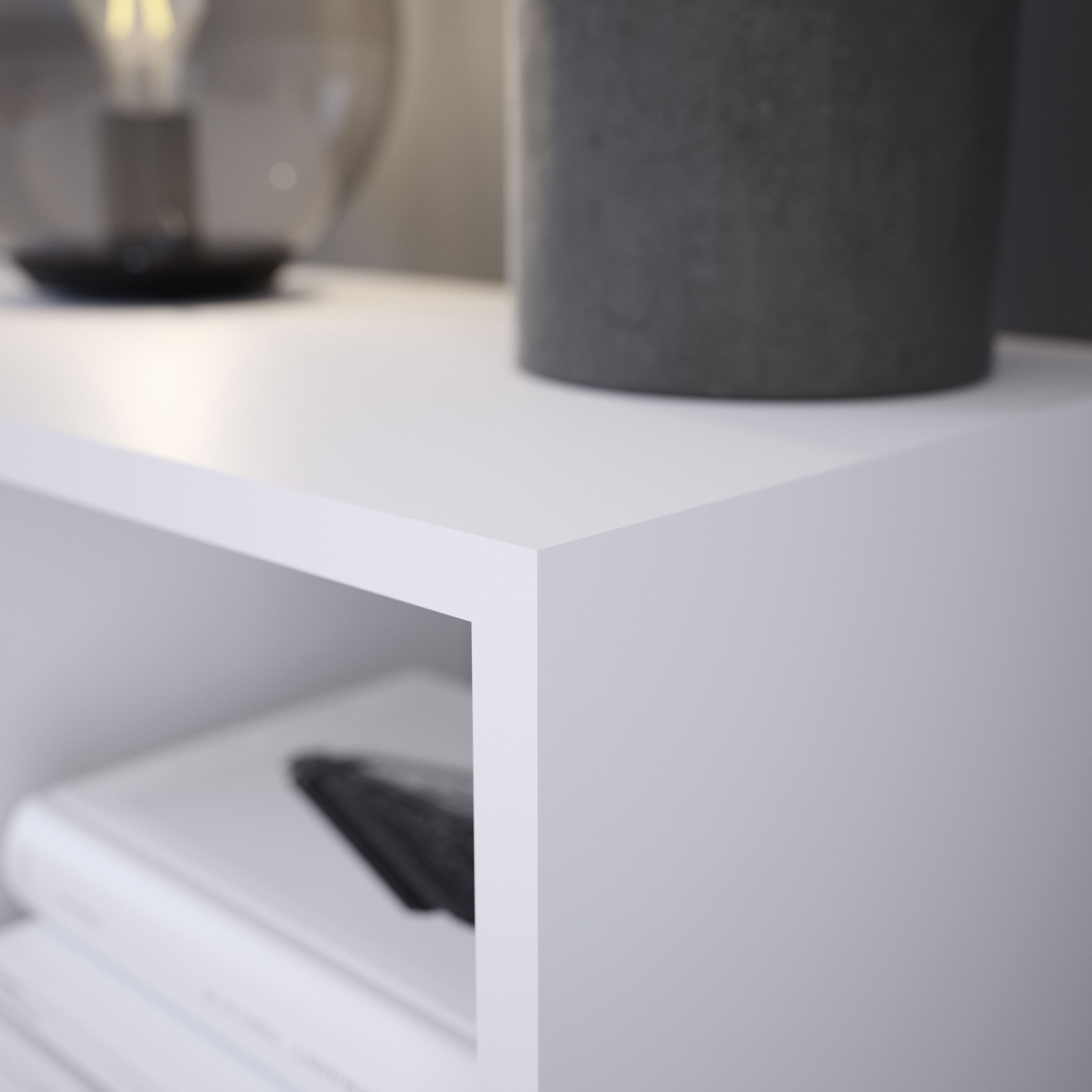 GoodHome Atomia Matt White Modular furniture cabinet, (H)375mm (W)750mm (D)350mm