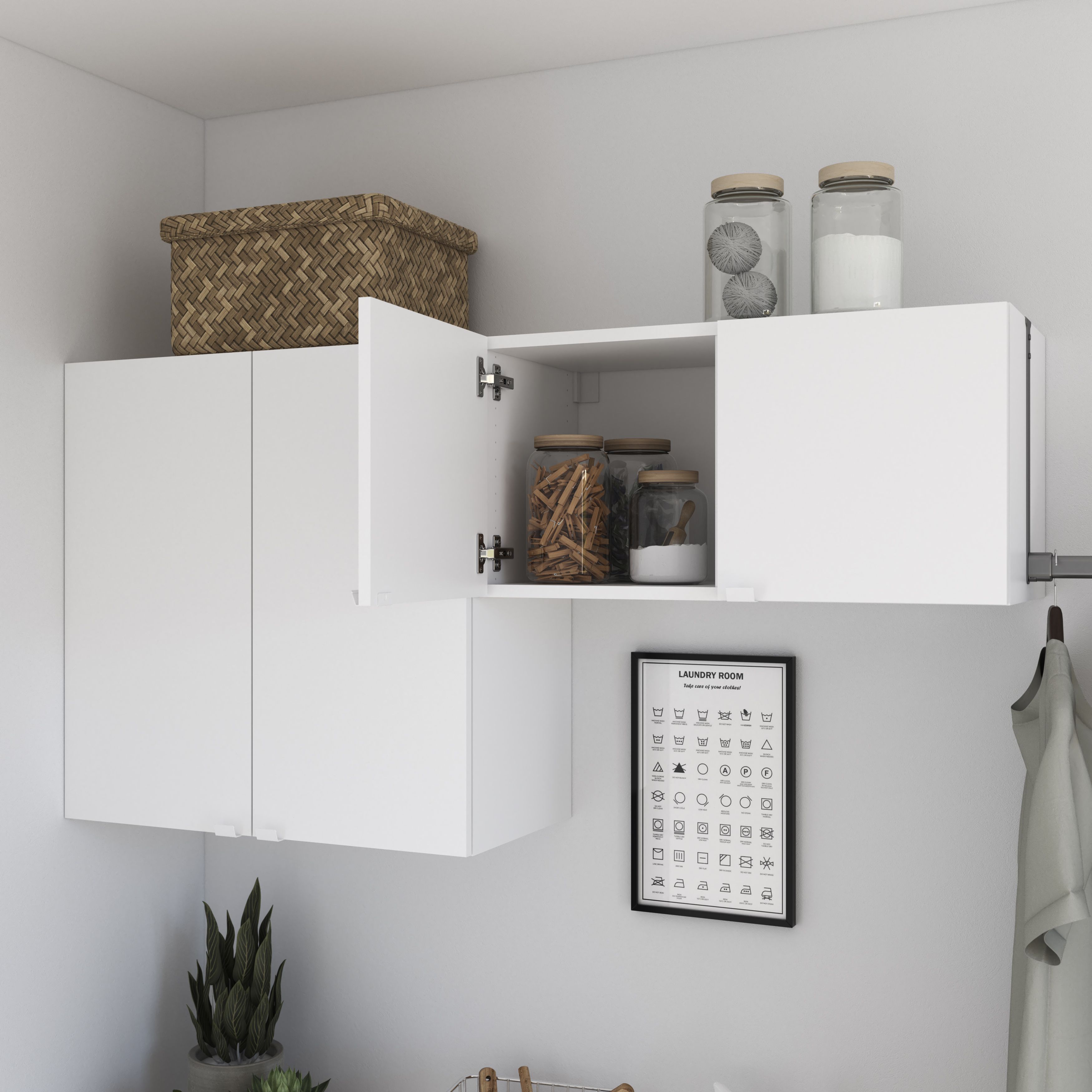 GoodHome Atomia Matt White Modular furniture cabinet, (H)375mm (W)750mm (D)350mm