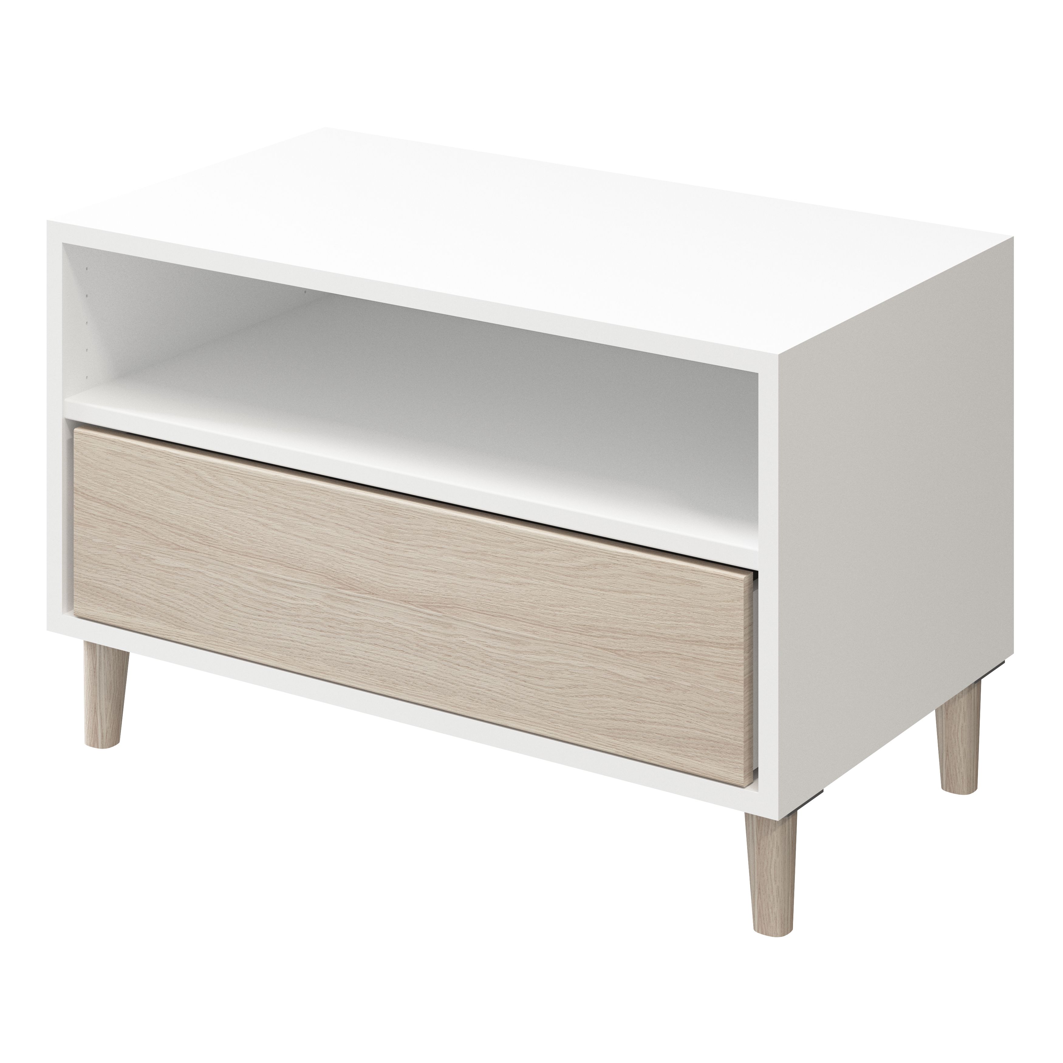 GoodHome Atomia Matt White Modular furniture cabinet, (H)375mm (W)750mm (D)450mm
