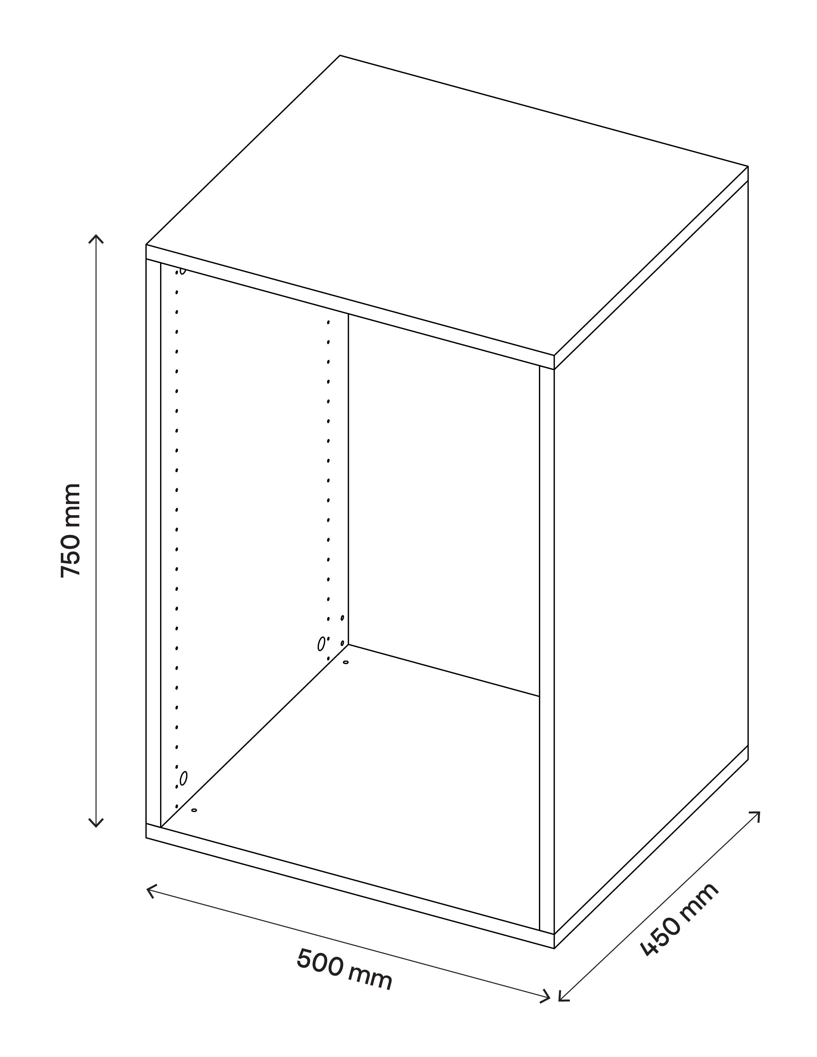 GoodHome Atomia Matt White Modular furniture cabinet, (H)750mm (W)500mm (D)450mm