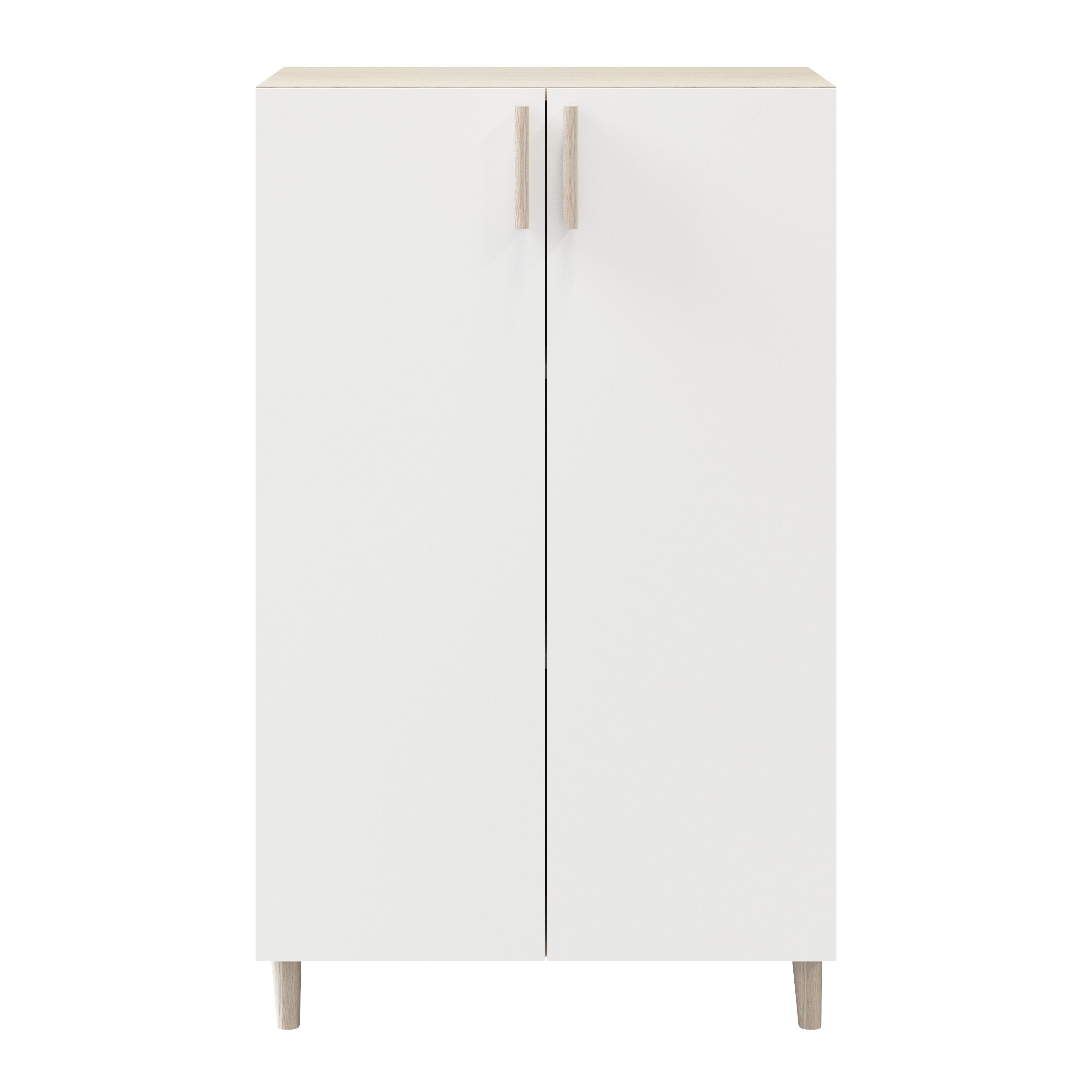 GoodHome Atomia Matt White Non-mirrored Modular furniture door, (H) 1122mm (W) 372mm