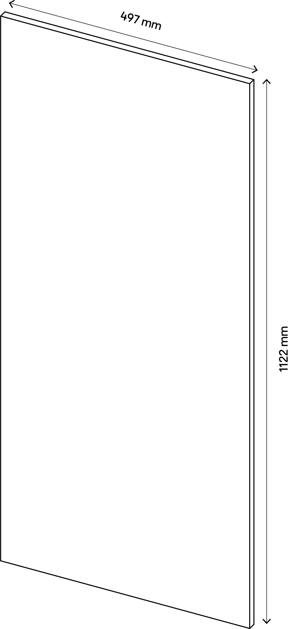 GoodHome Atomia Matt White Non-mirrored Modular furniture door, (H) 1122mm (W) 497mm