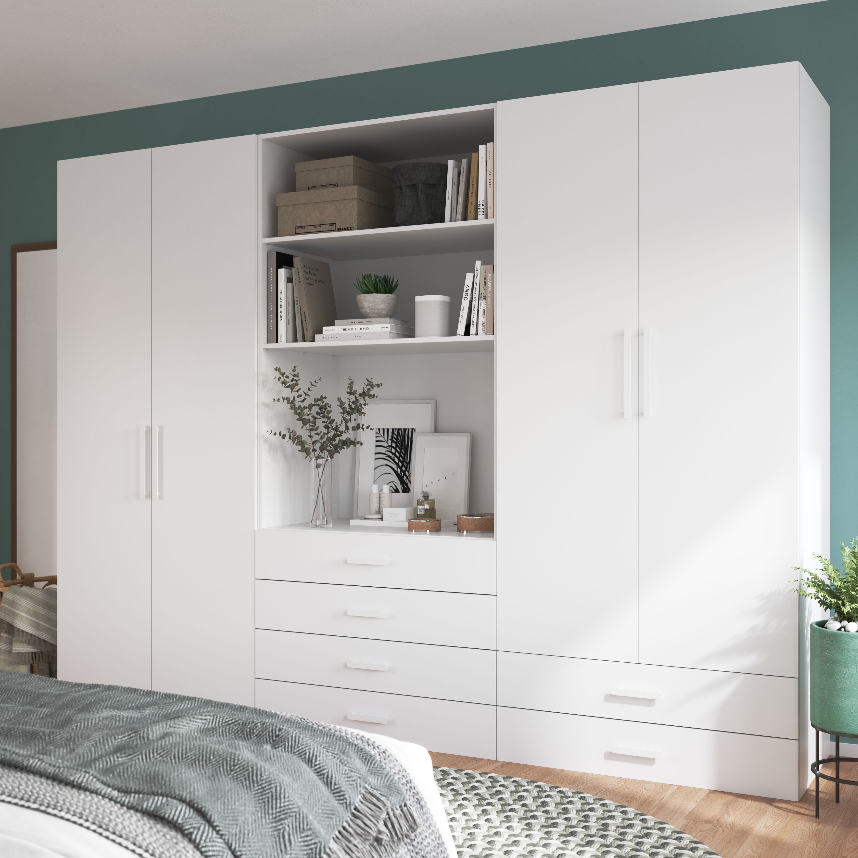 GoodHome Atomia Matt White Non-mirrored Modular furniture door, (H) 1872mm (W) 497mm