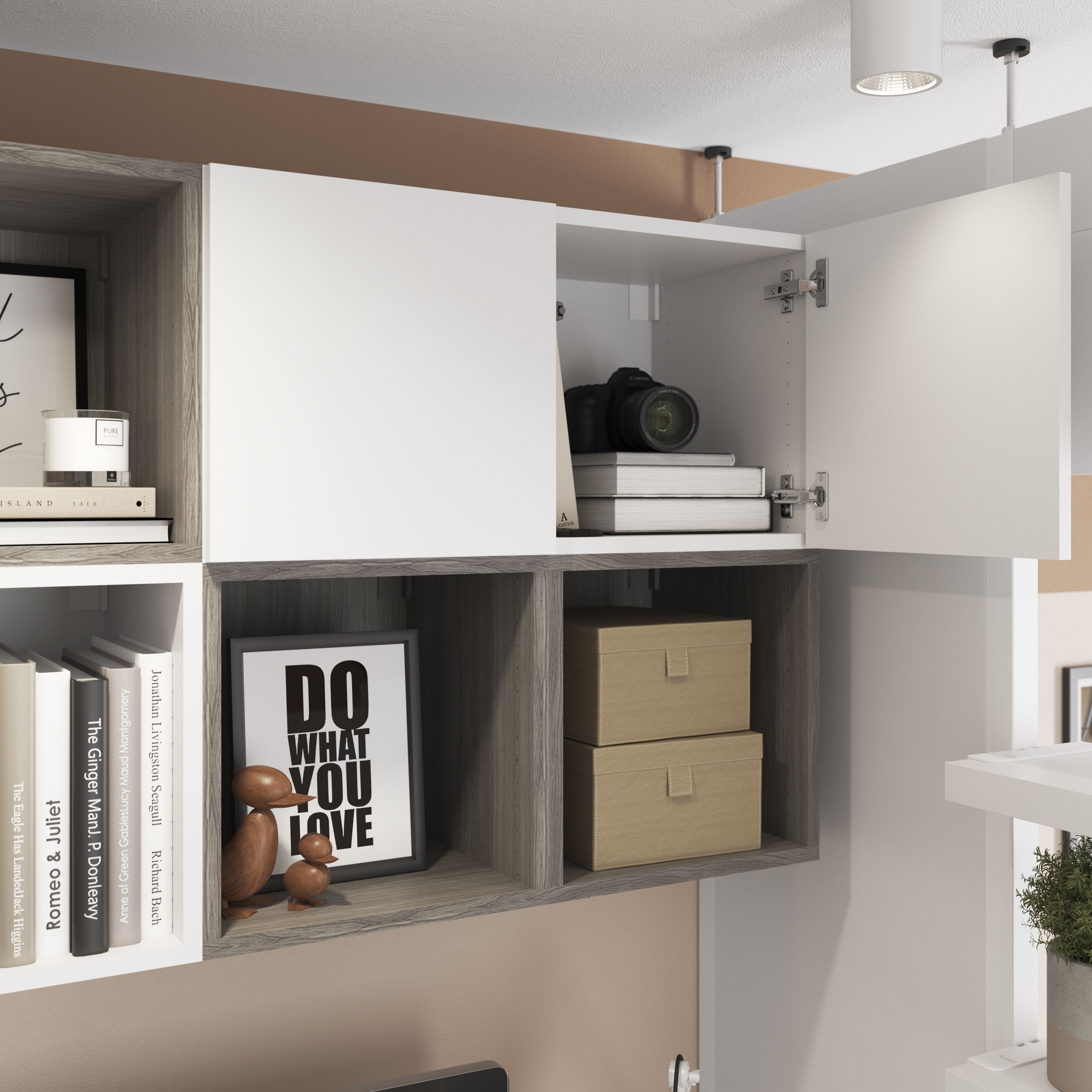 GoodHome Atomia Matt White Non-mirrored Modular furniture door, (H) 372mm (W) 372mm