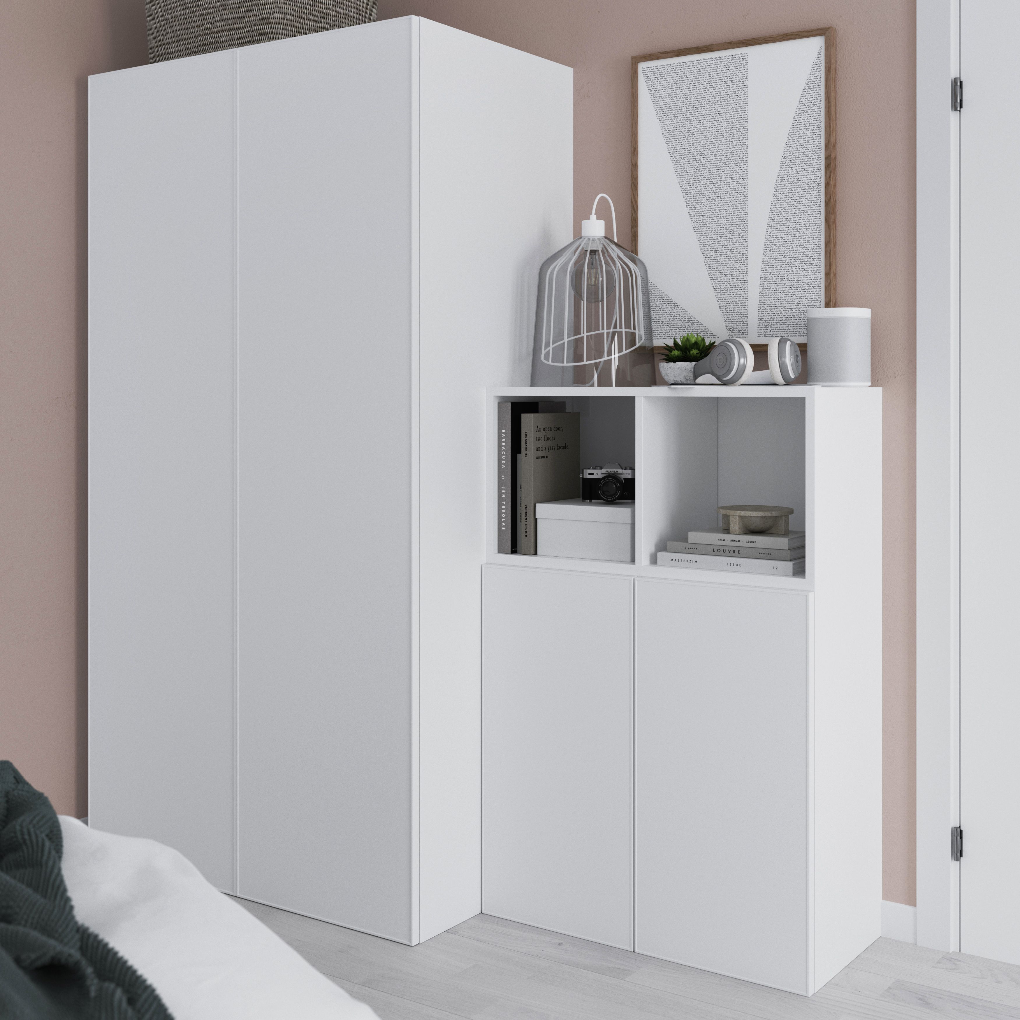 GoodHome Atomia Matt White Non-mirrored Modular furniture door, (H) 747mm (W) 372mm