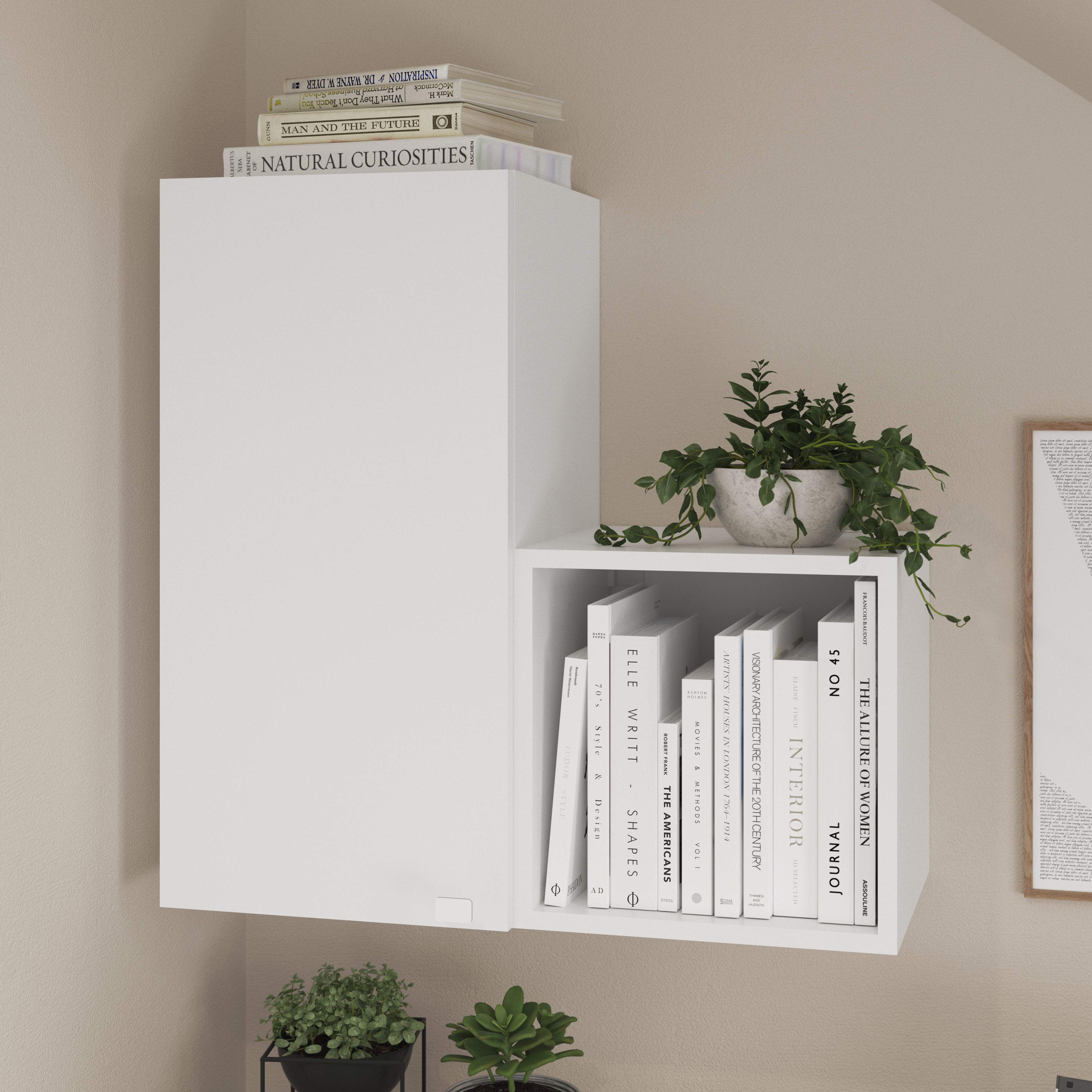 GoodHome Atomia Matt White Non-mirrored Modular furniture door, (H) 747mm (W) 372mm
